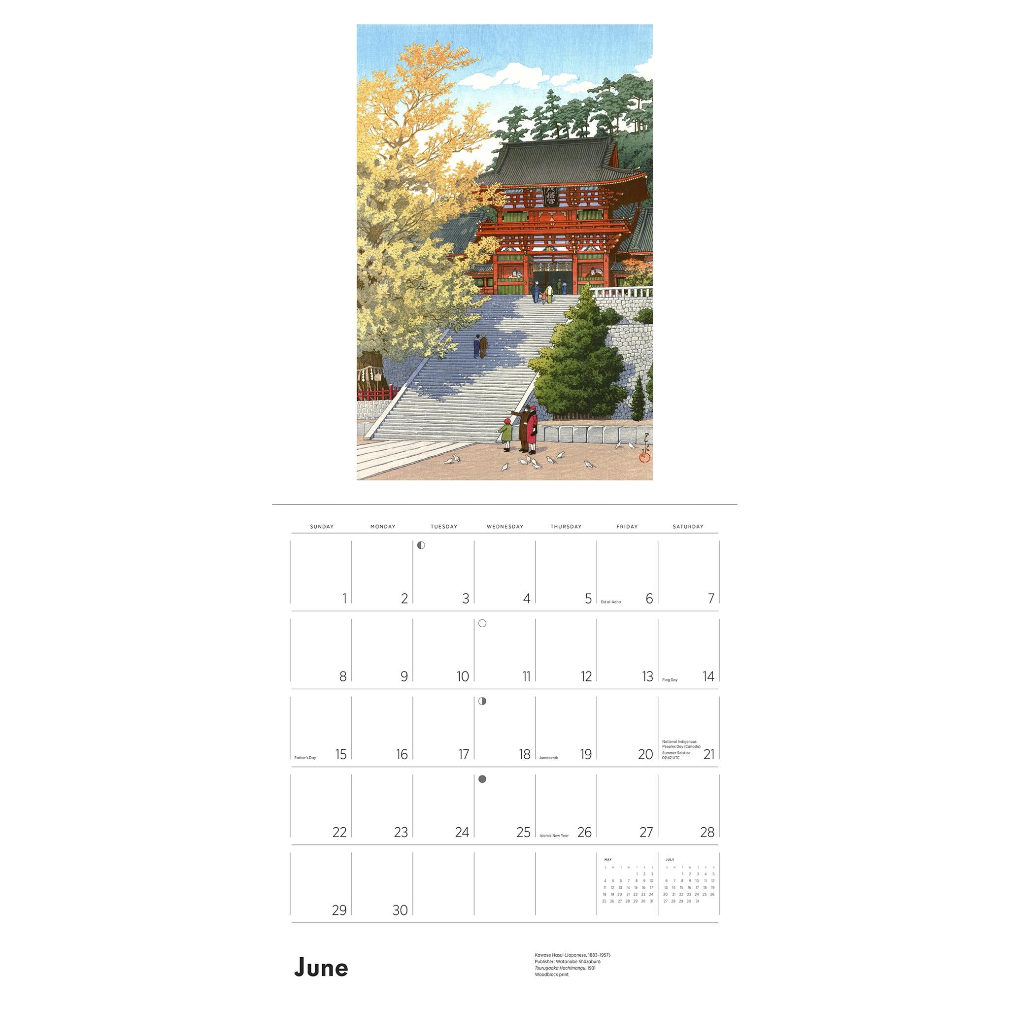 Kawase Hasui Wall 2025 Calendar