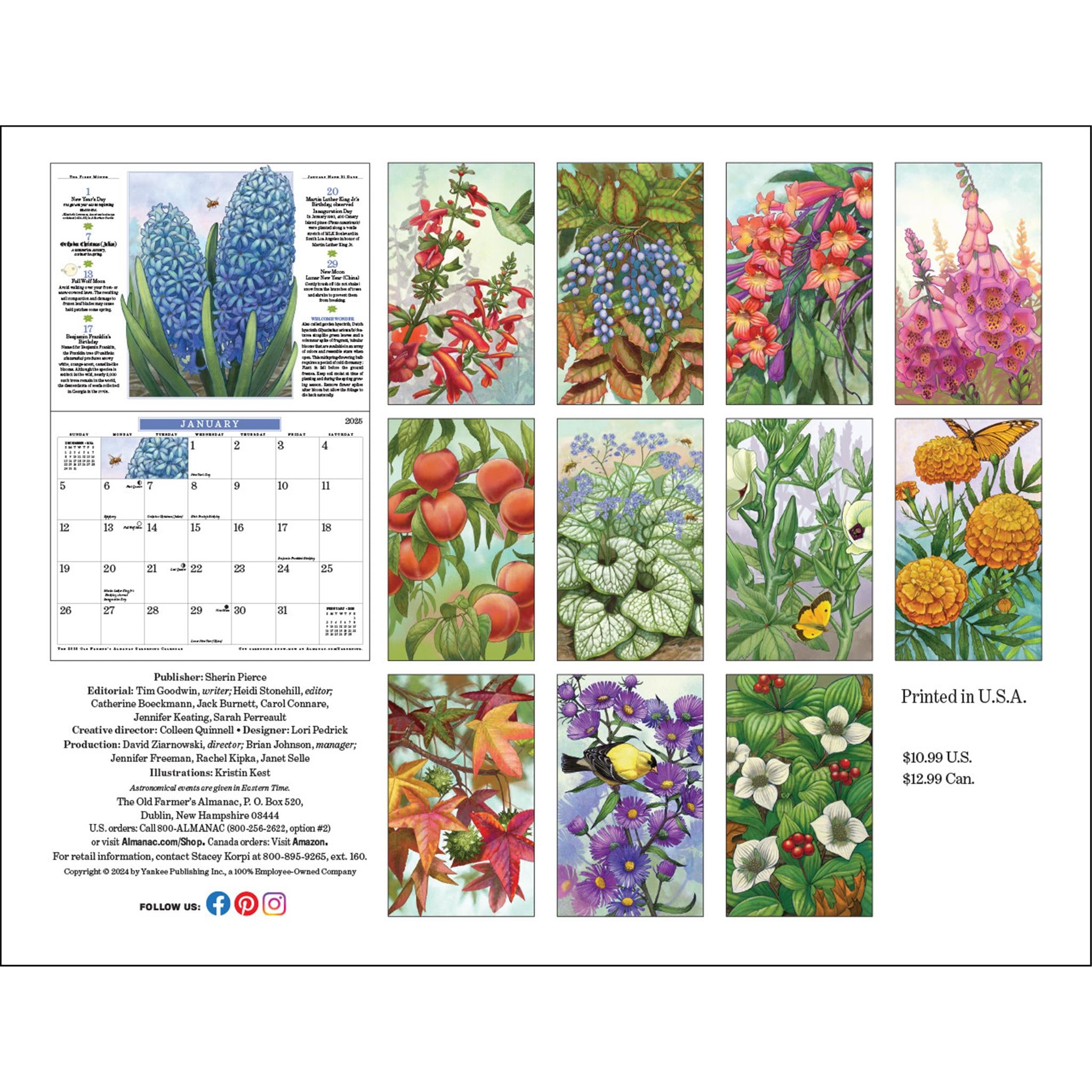 Old Farmers Almanac Gardening Wall 2025 Calendar