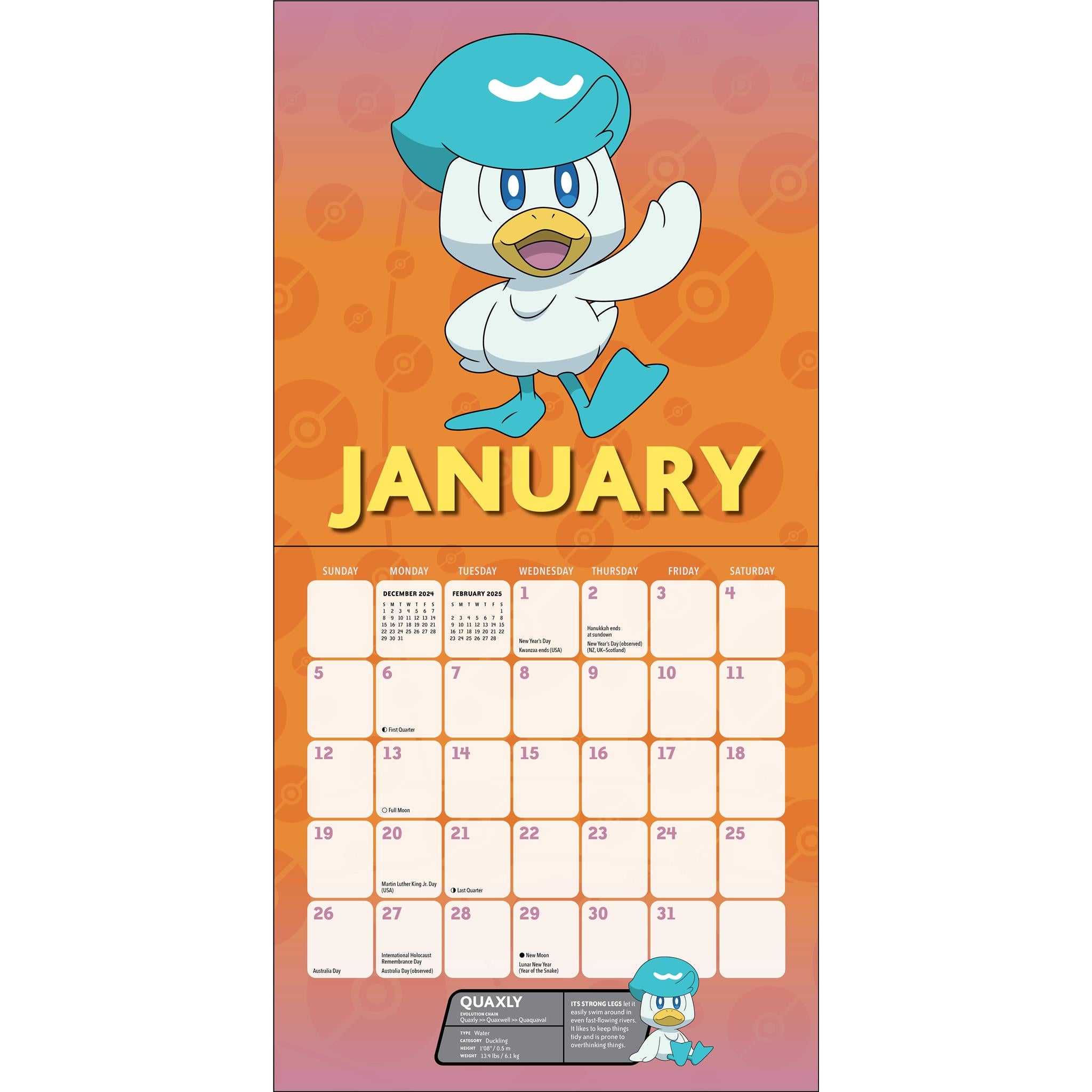 Pokemon Wall 2025 Calendar