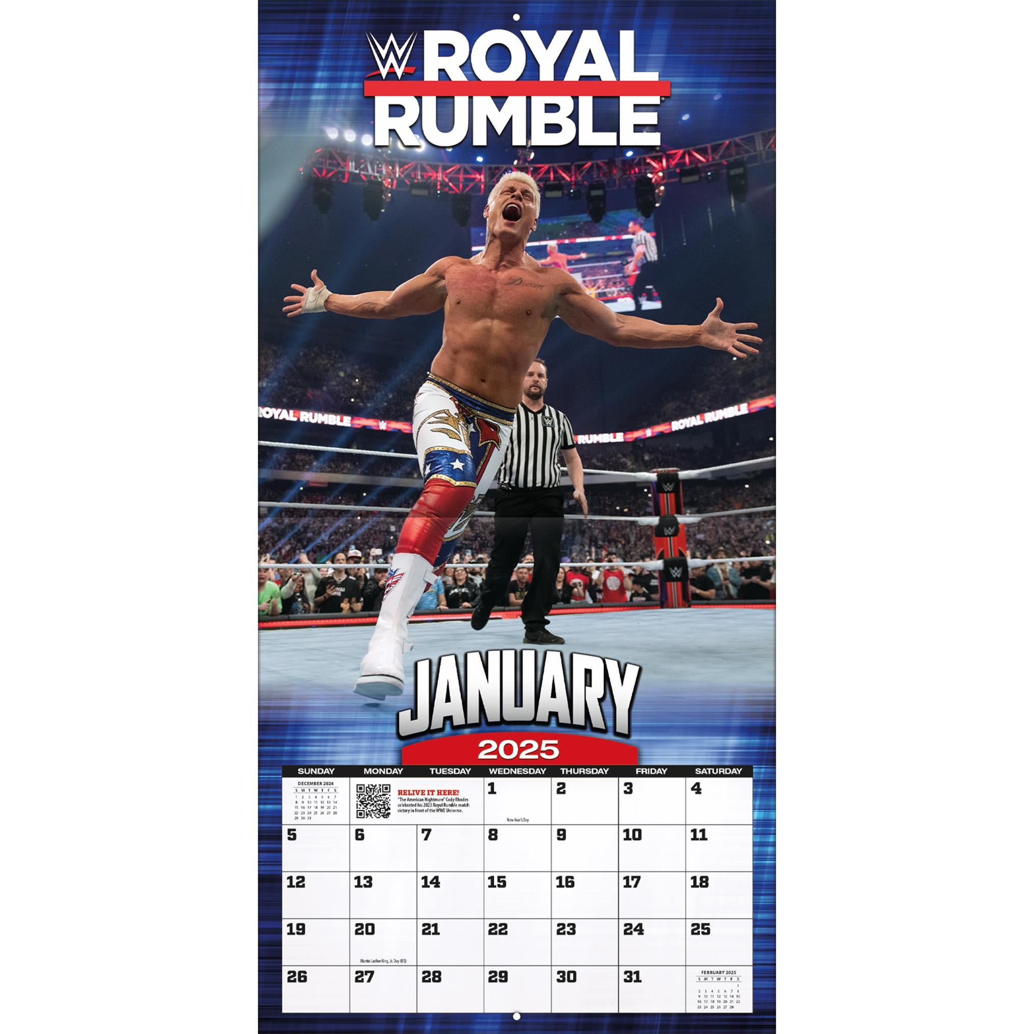 WWE Historic Events Wall 2025 Calendar - Online Exclusive