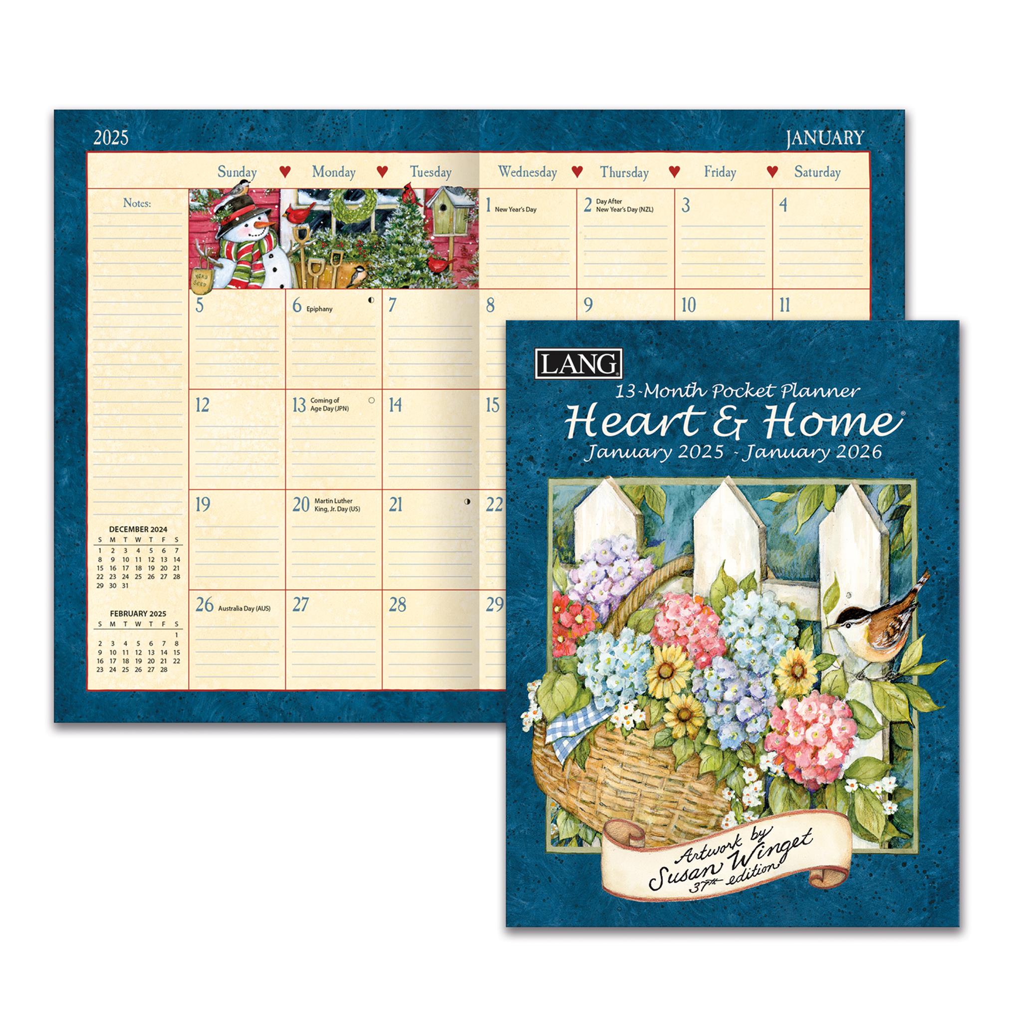 Heart And Home Monthly Pocket Planner 2025 Calendar