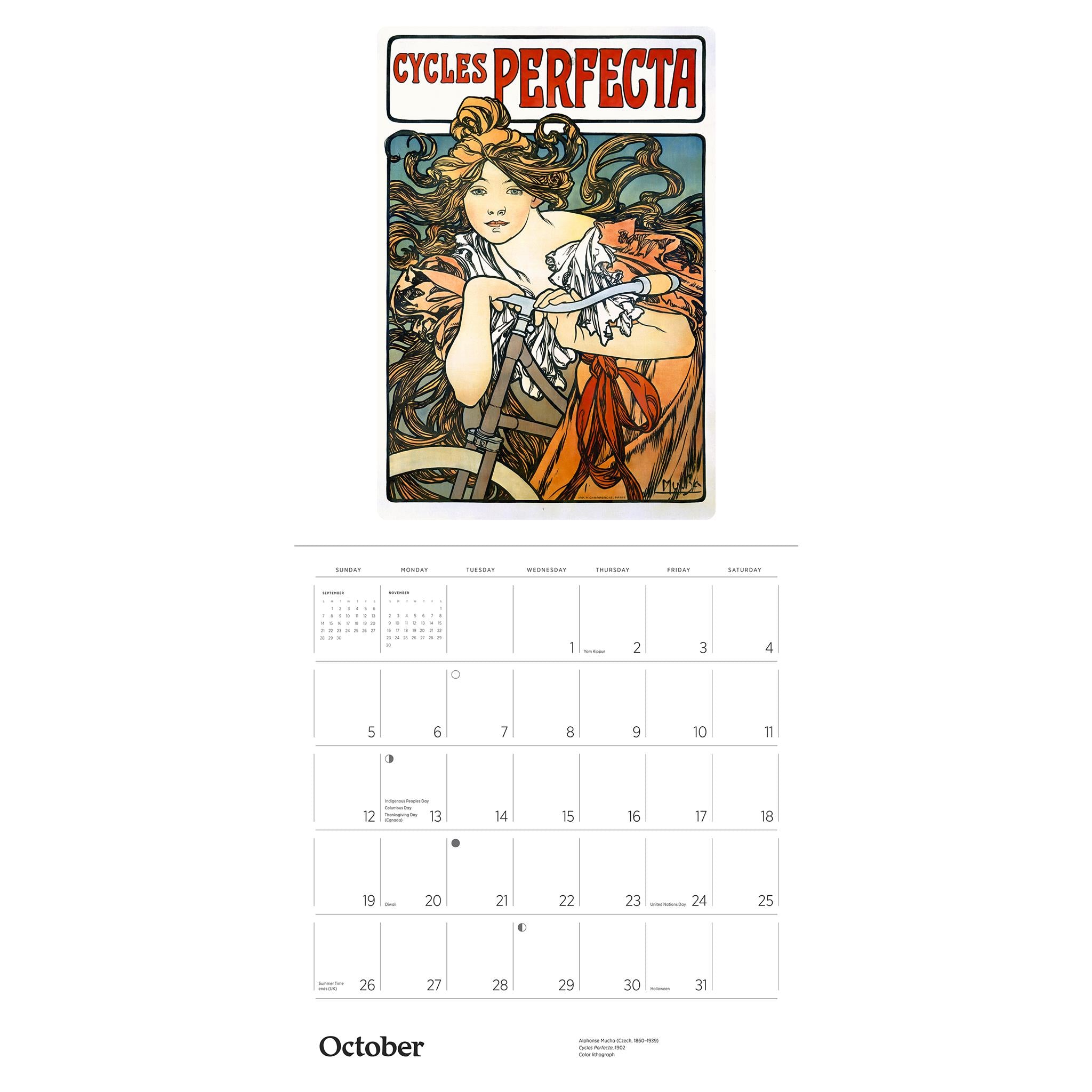 Alphonse Mucha Wall 2025 Calendar