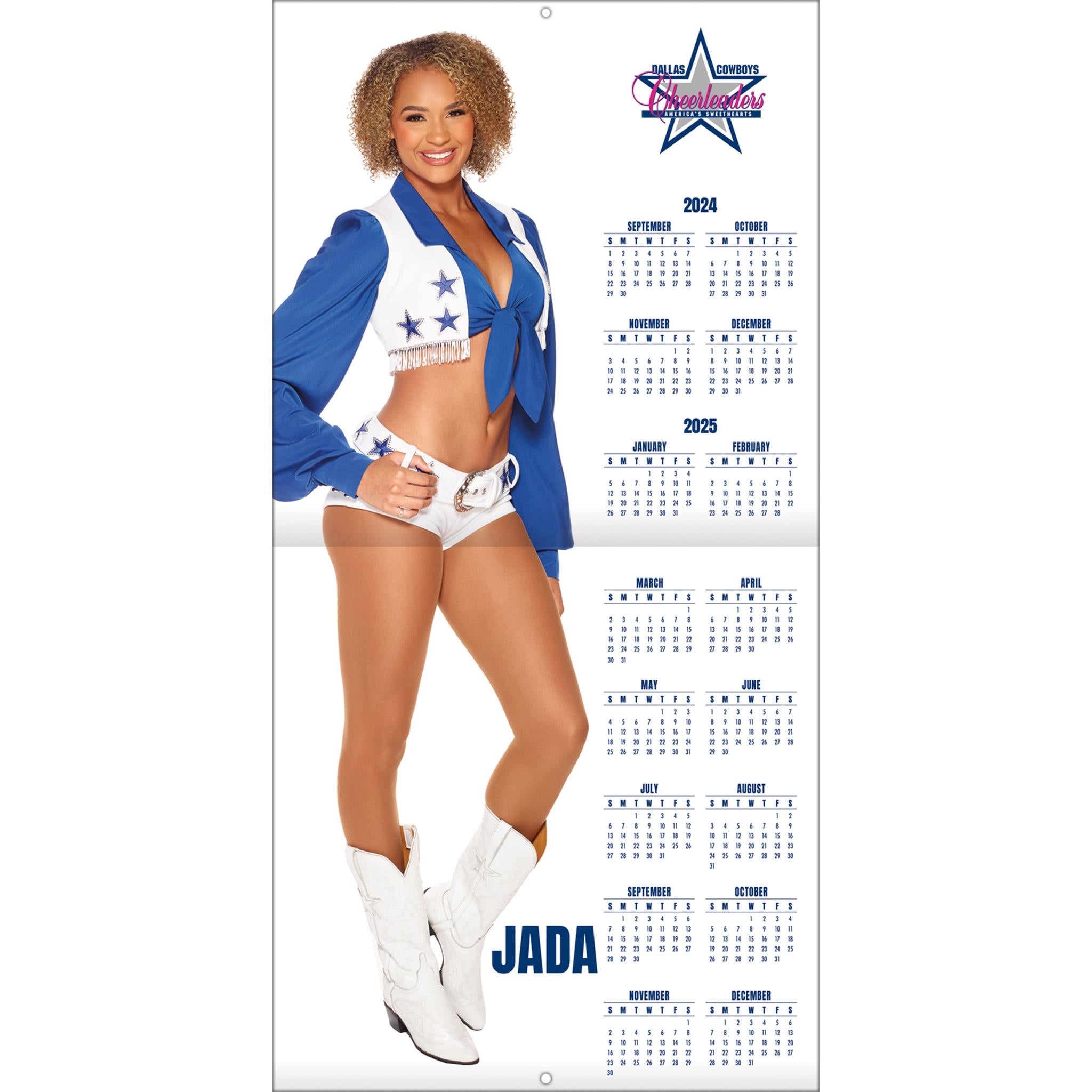 NFL Dallas Cowboys Cheerleaders Wall 2025 Calendar - Online Exclusive