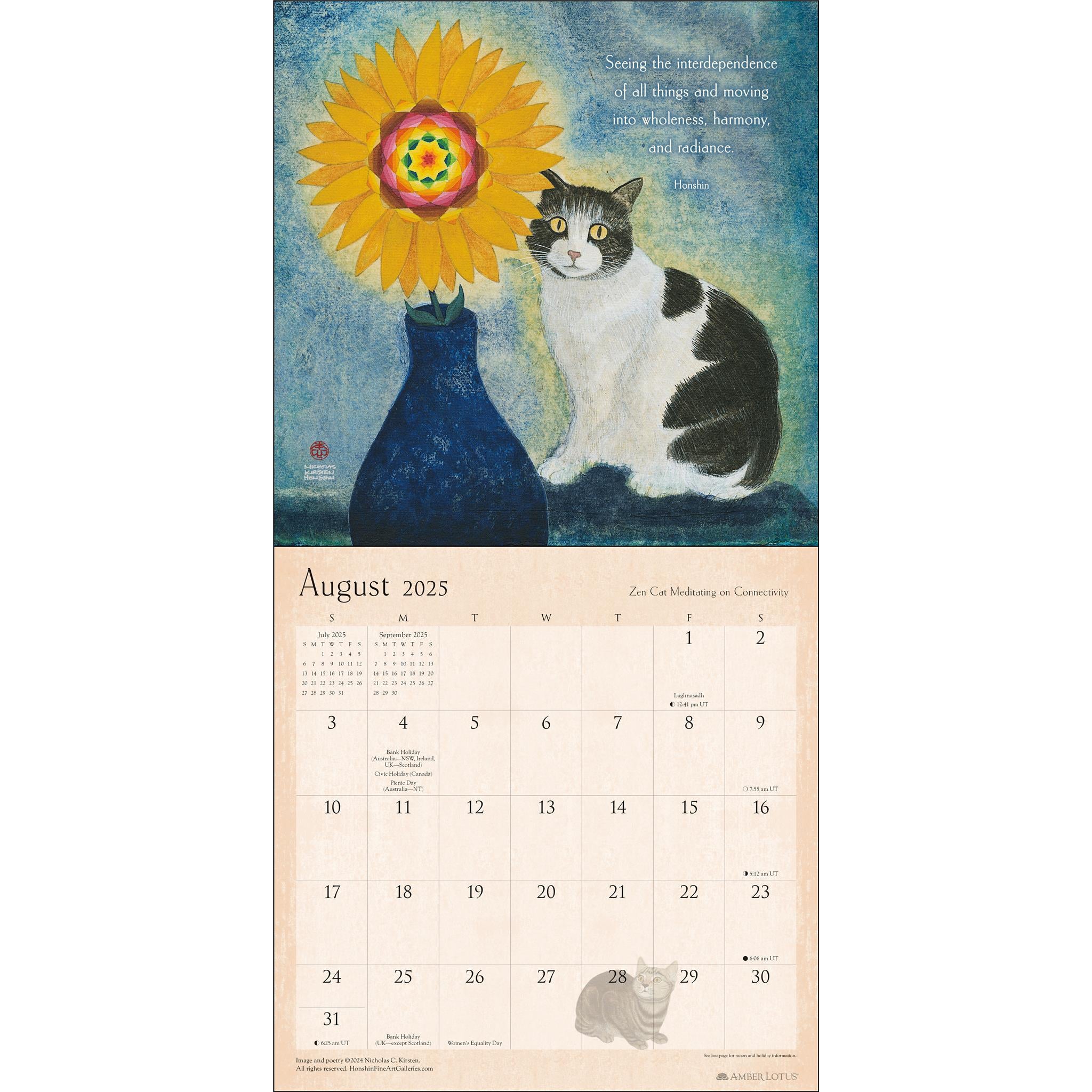 Zen Cat Wall 2025 Calendar - Online Exclusive