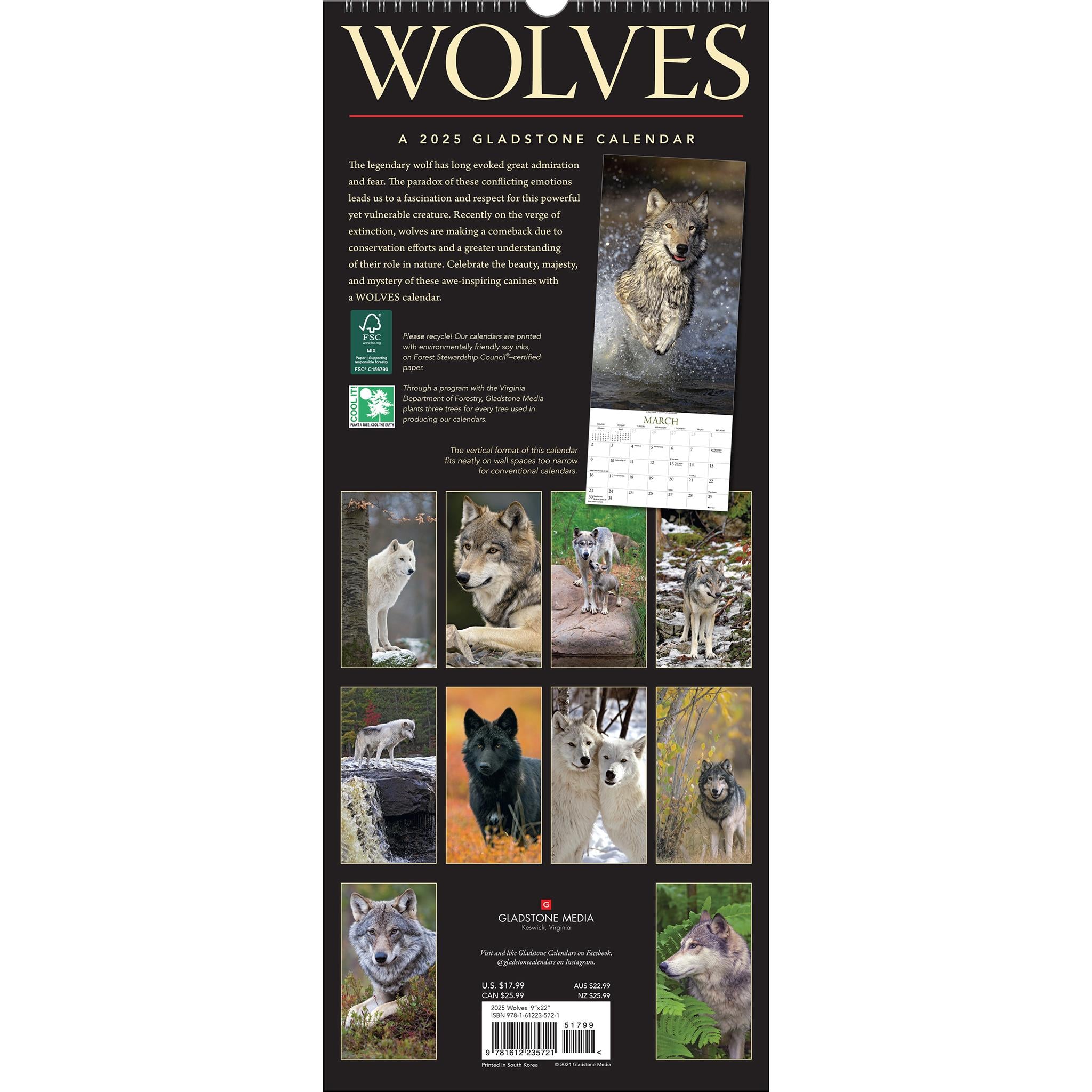Wolves Poster 2025 Calendar