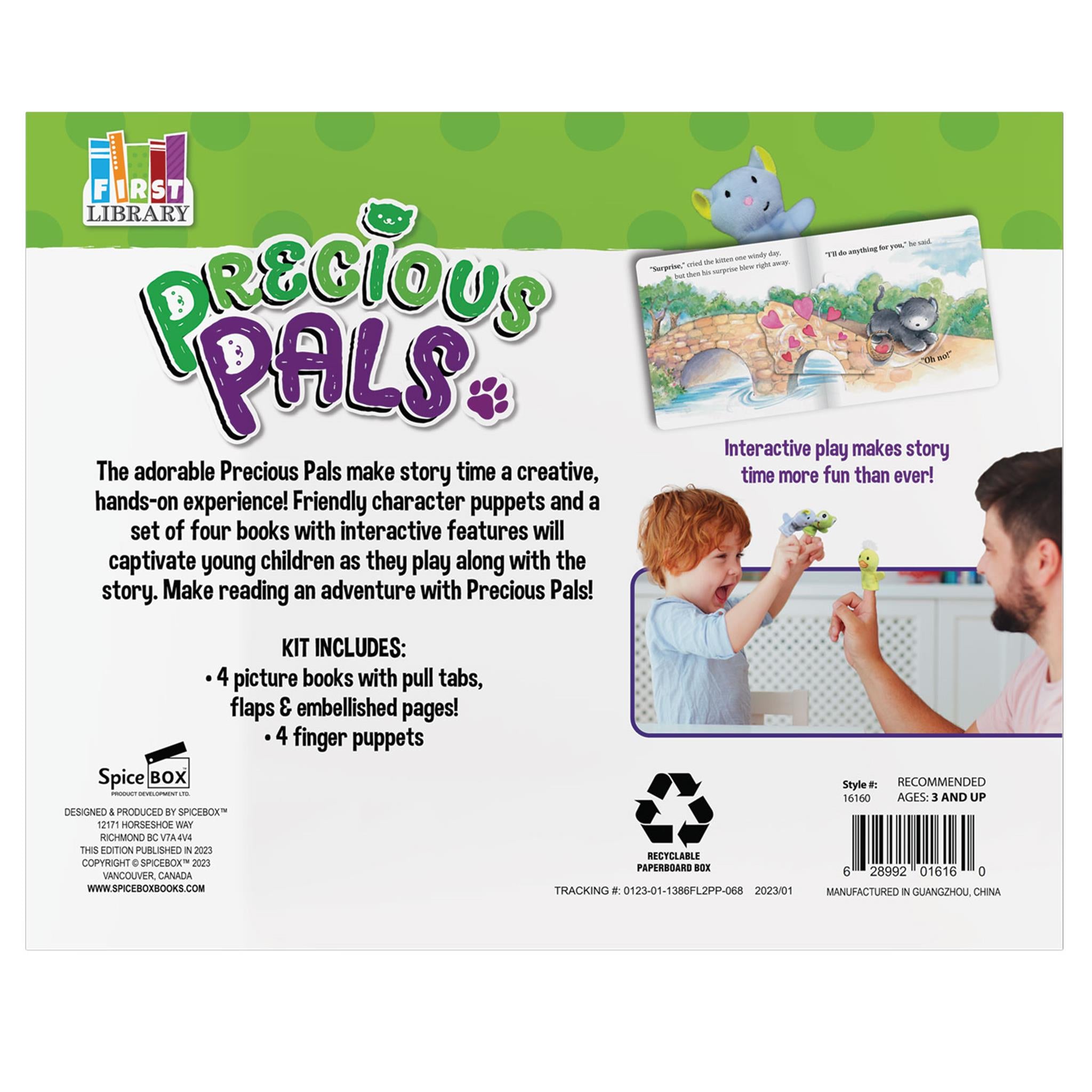 Precious Pals Book and Finger Puppet Playset