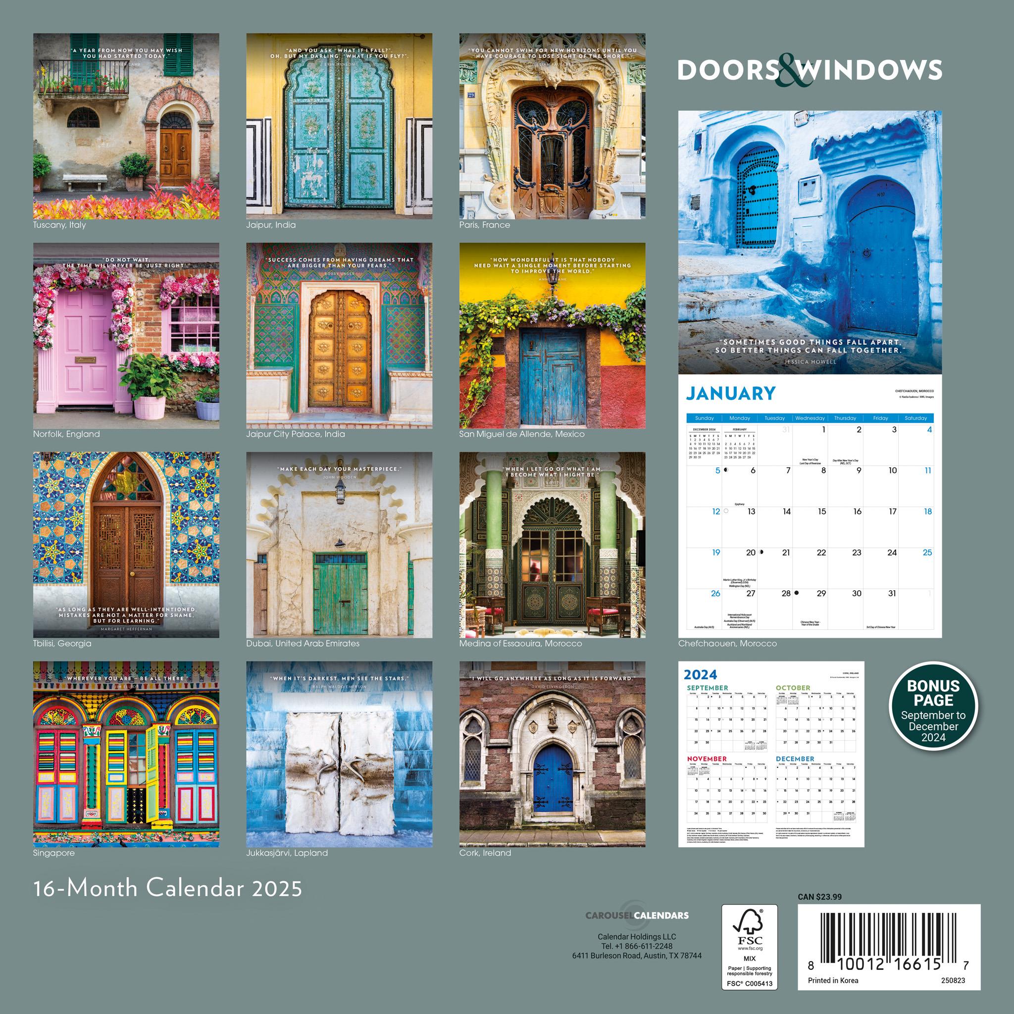 Doors And Windows Wall 2025 Calendar