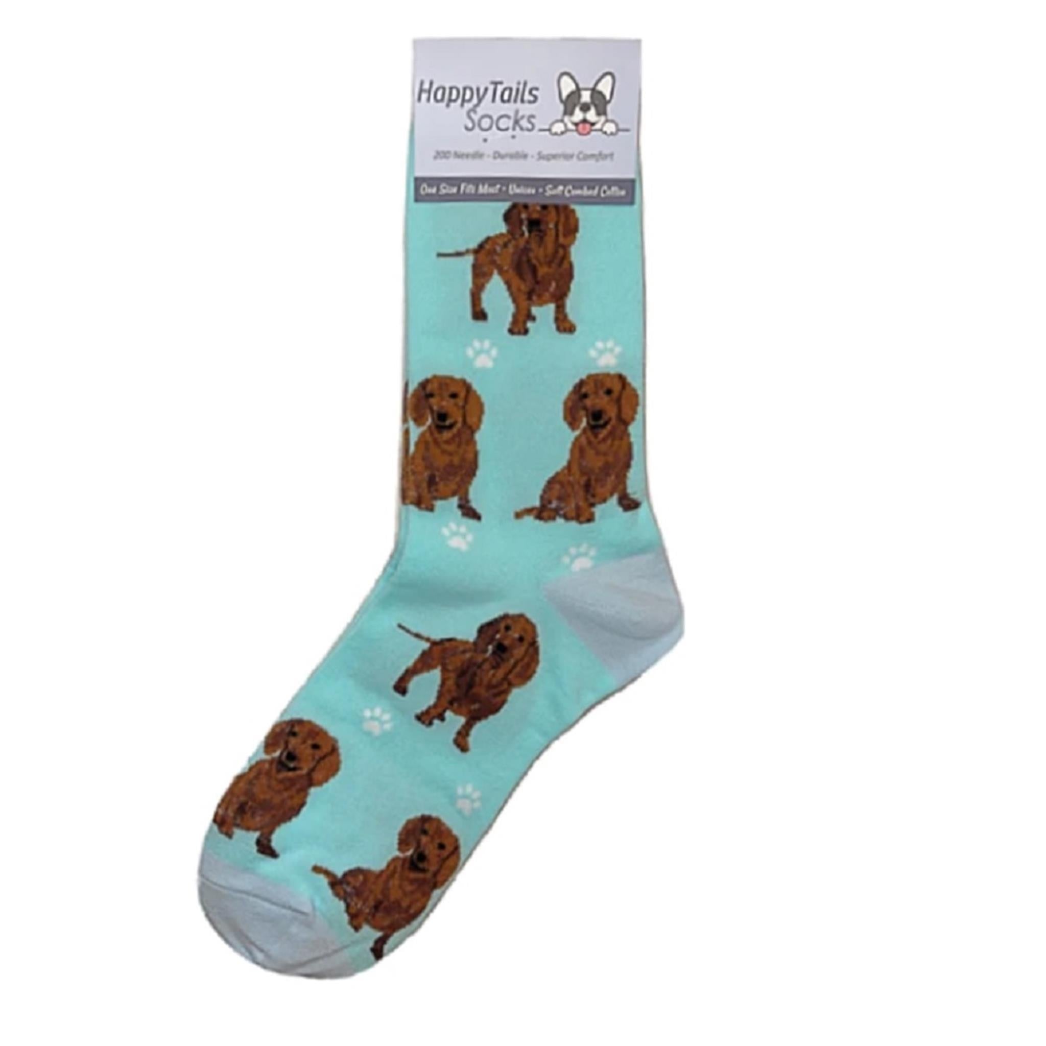 Happy Tails Socks - Dachshund Red Full Body Socks - Online Only