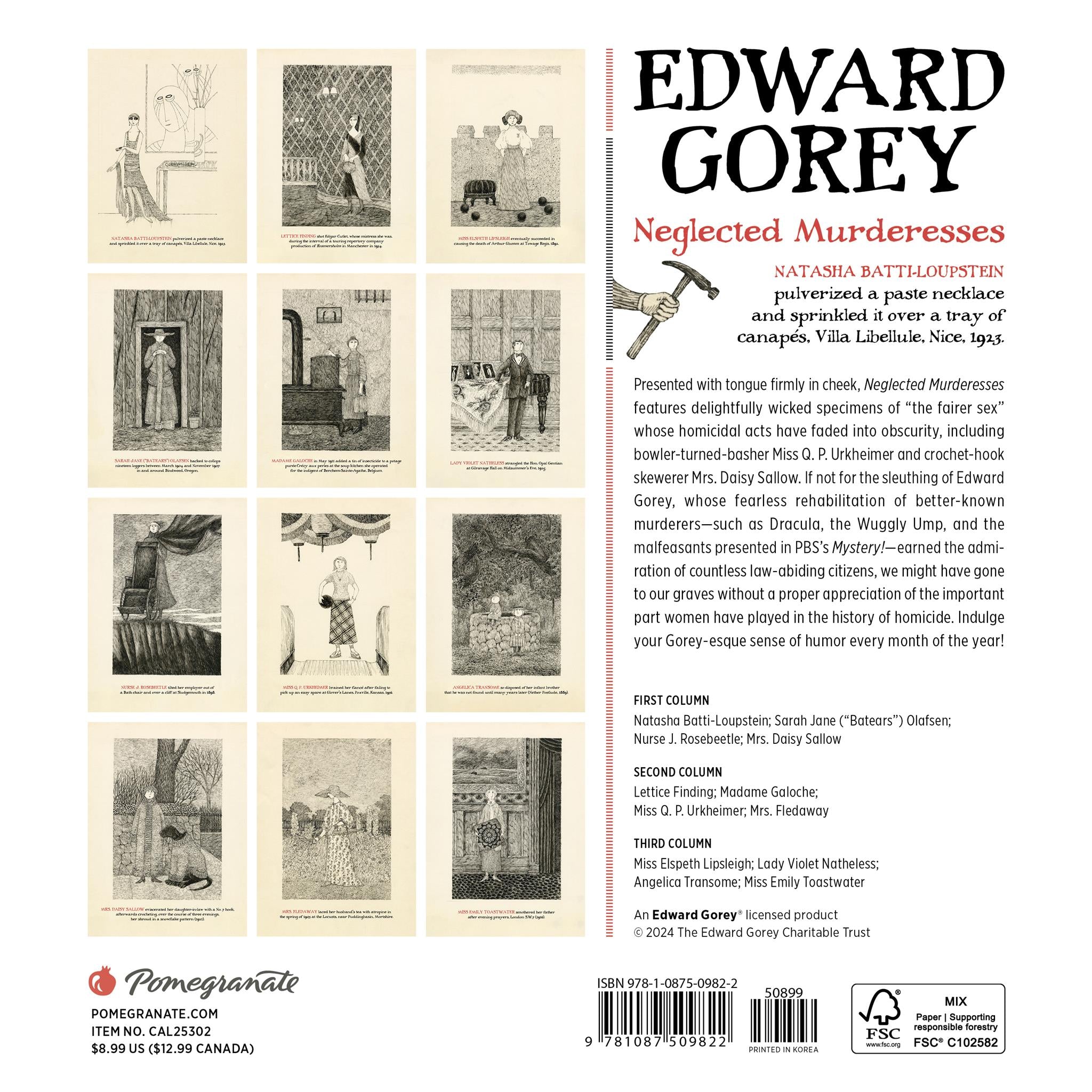 Edward Gorey Mini 2025 Calendar