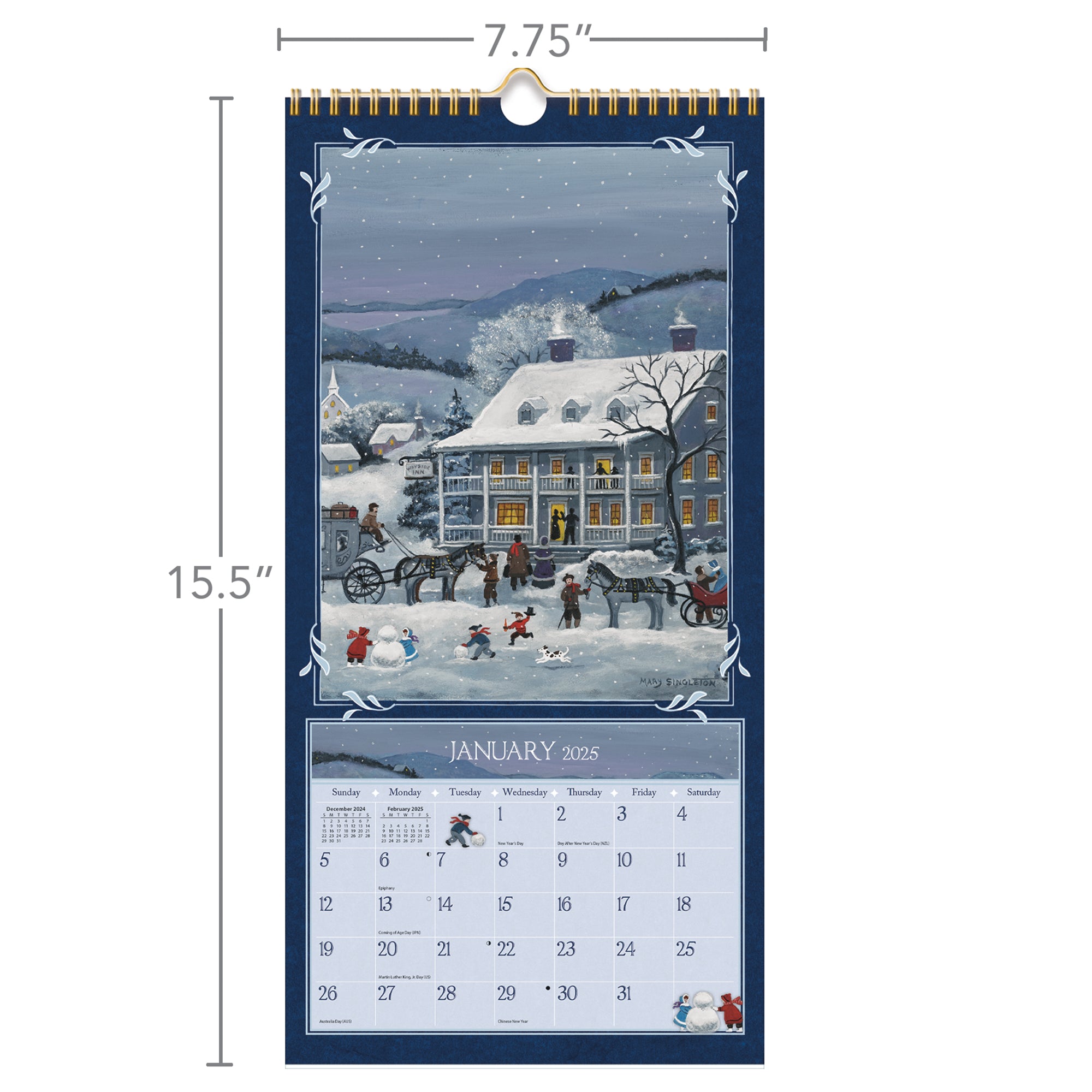 Lang Folk Art Slim 2025 Calendar