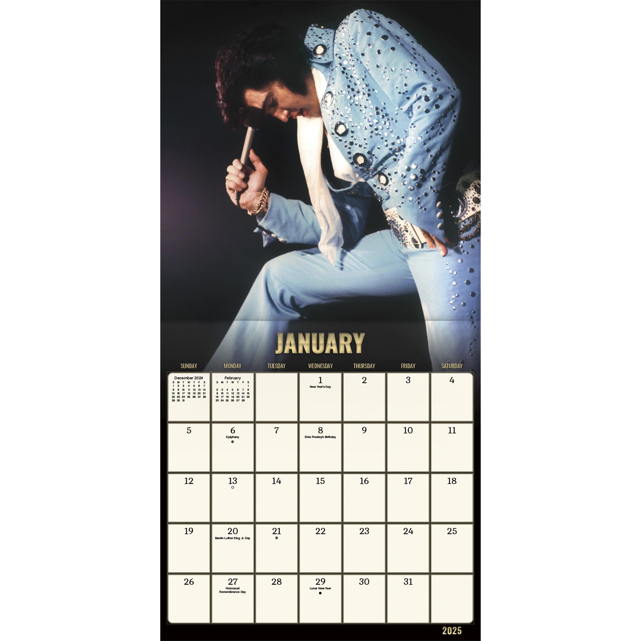 Elvis Presley Collectors Edition Wall 2025 Calendar - Online Exclusive