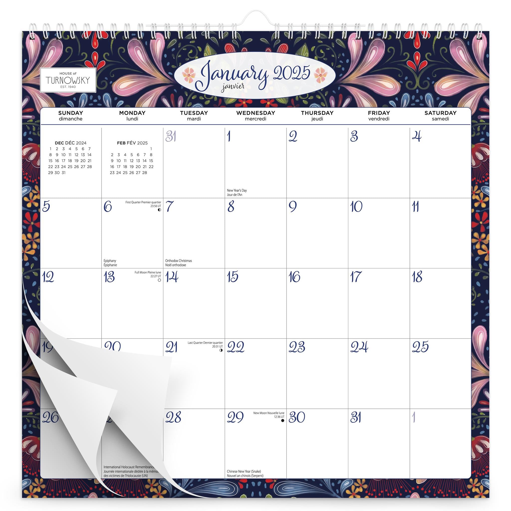 Turnowsky House Bilingual Wall 2025 Calendar