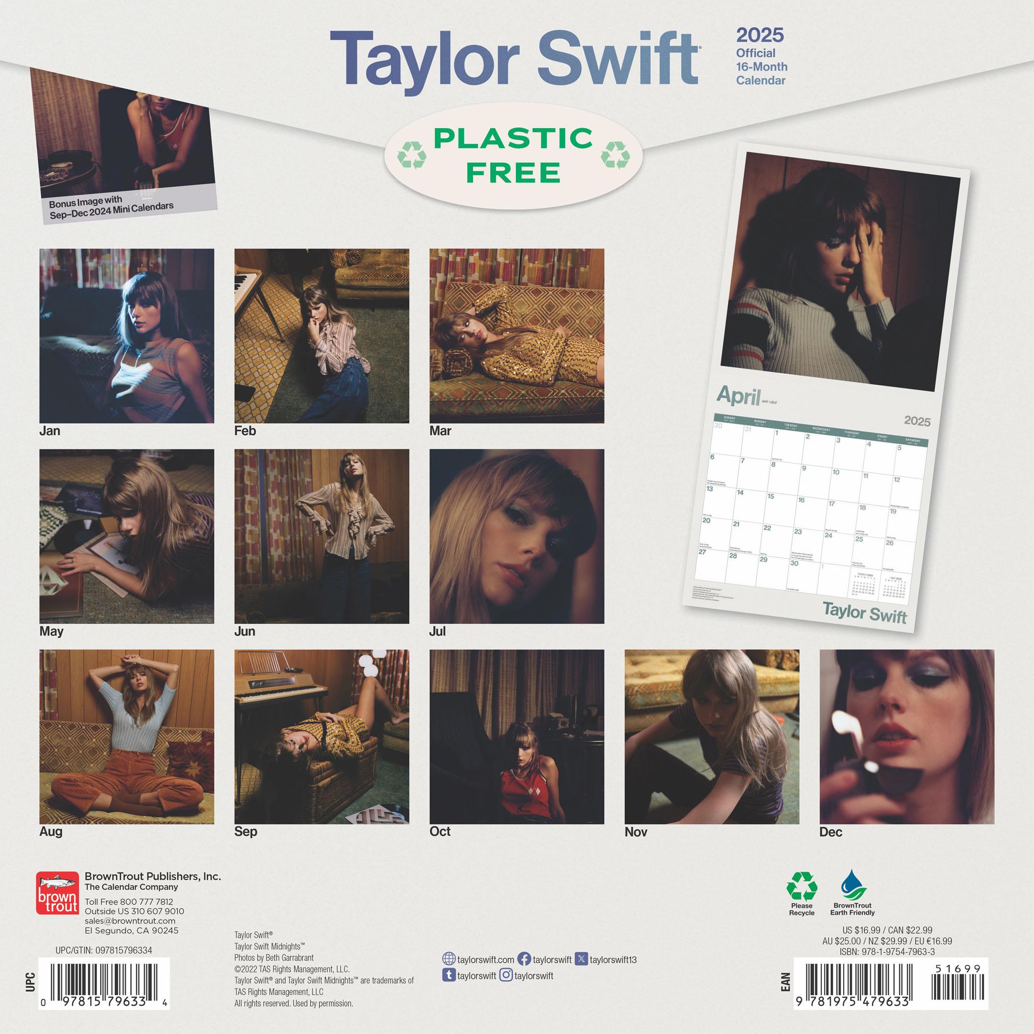 Taylor Swift Wall 2025 Calendar