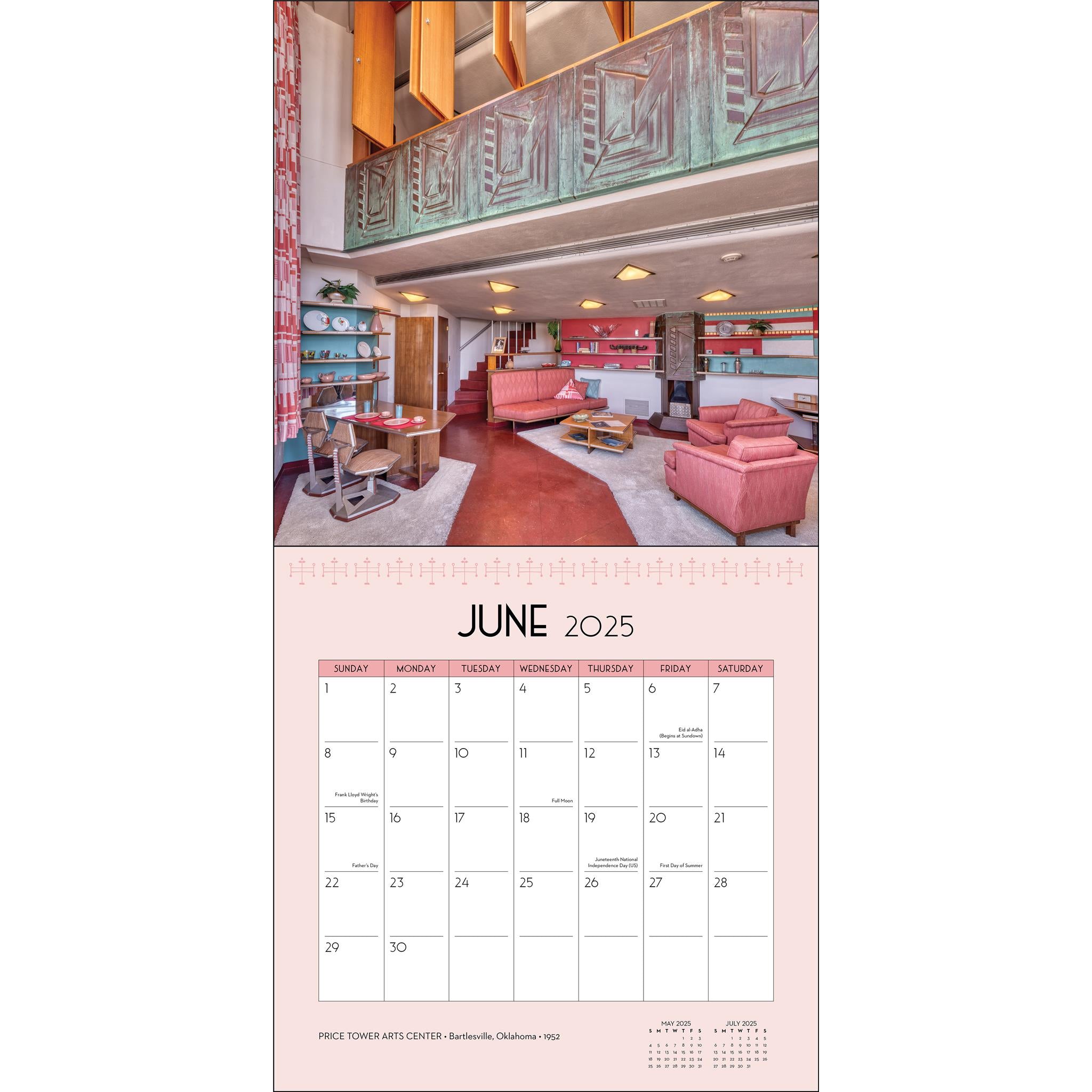 Frank Lloyd Wright Architecture Wall 2025 Calendar - Online Exclusive