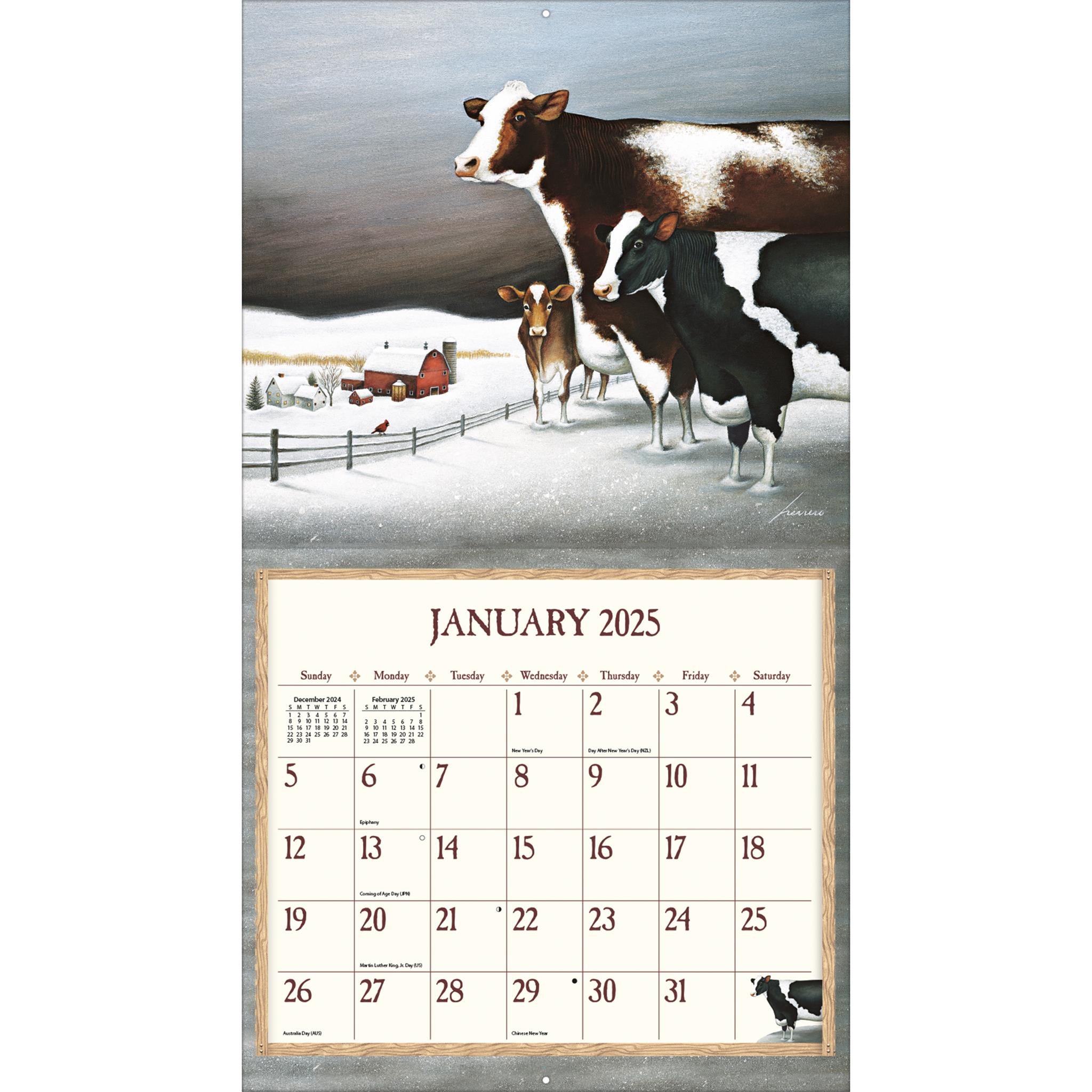 Cows Cows Cows Special Edition with Print Wall 2025 Calendar