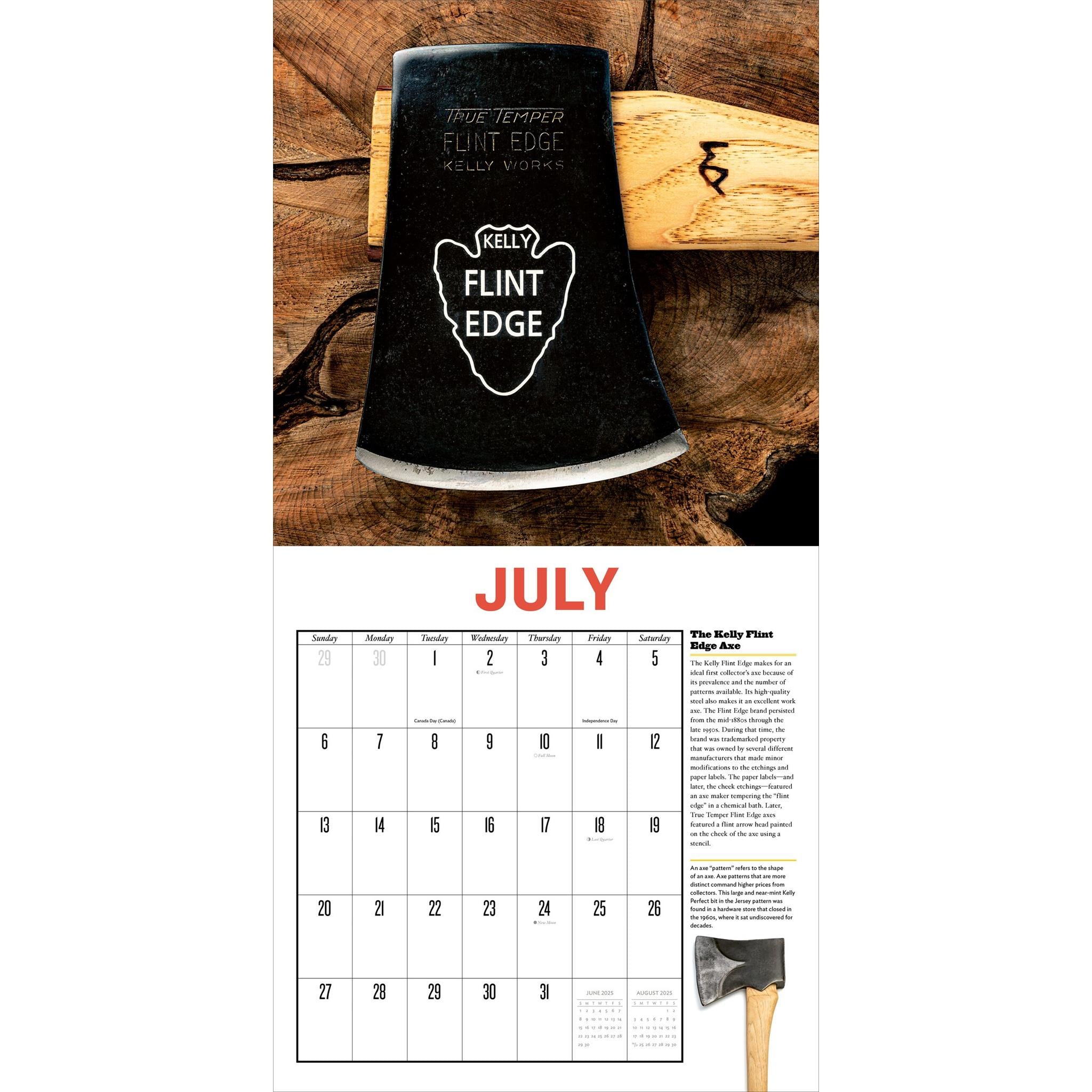 Vintage Axes Wall 2025 Calendar - Online Exclusive