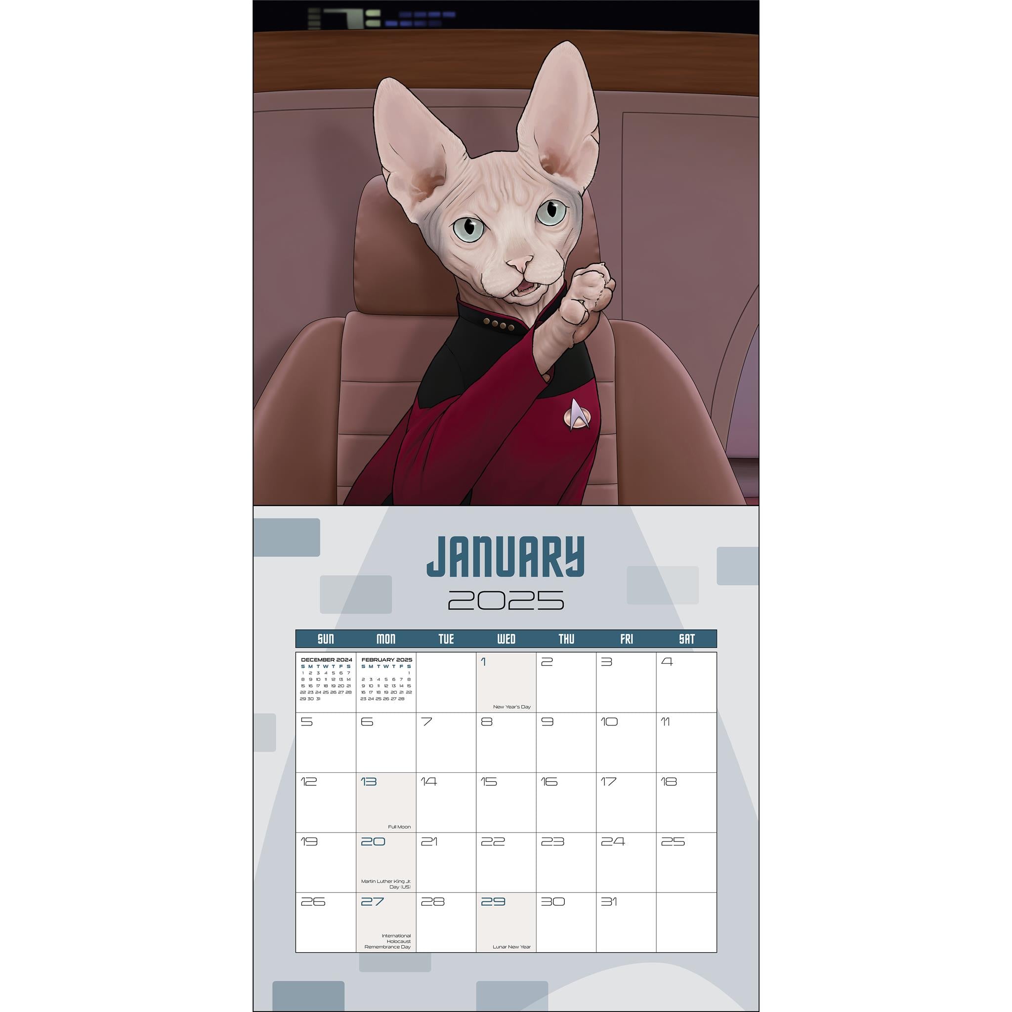 Star Trek Cats Wall 2025 Calendar - Online Exclusive