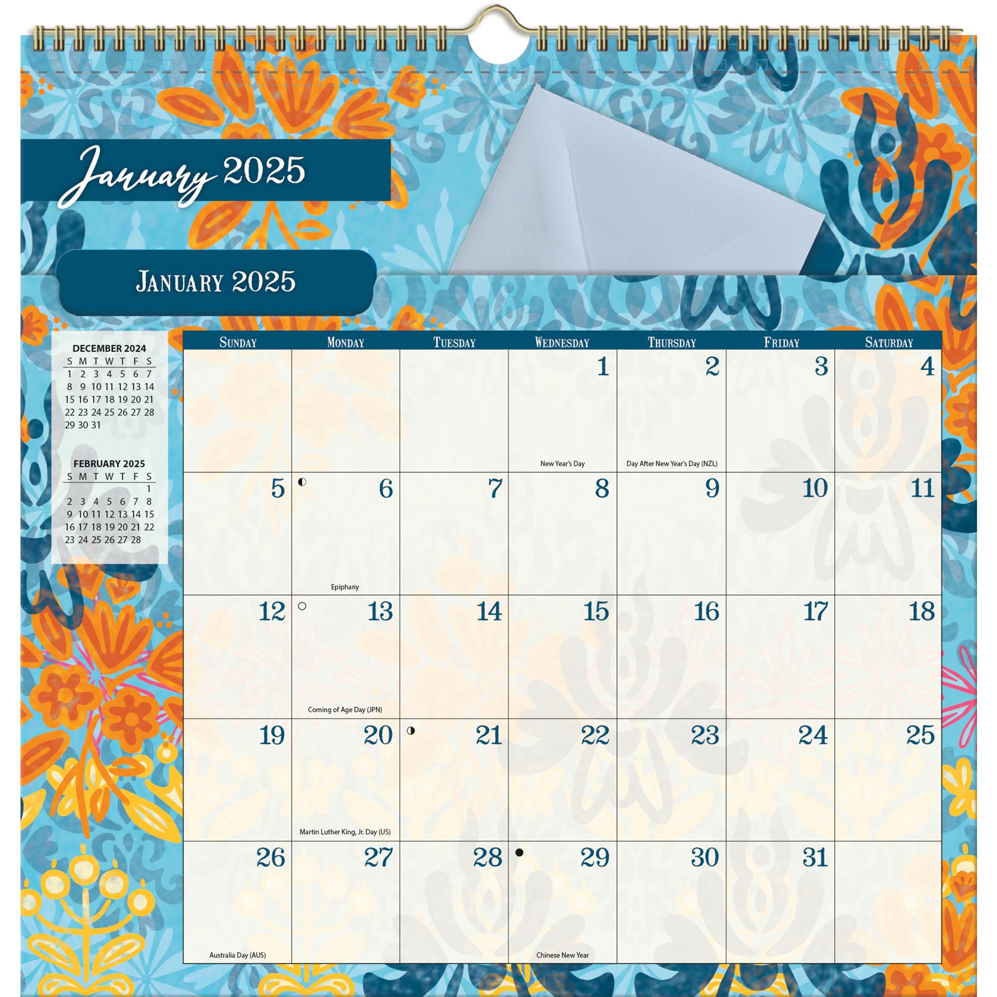 Bohemian File It Wall 2025 Calendar