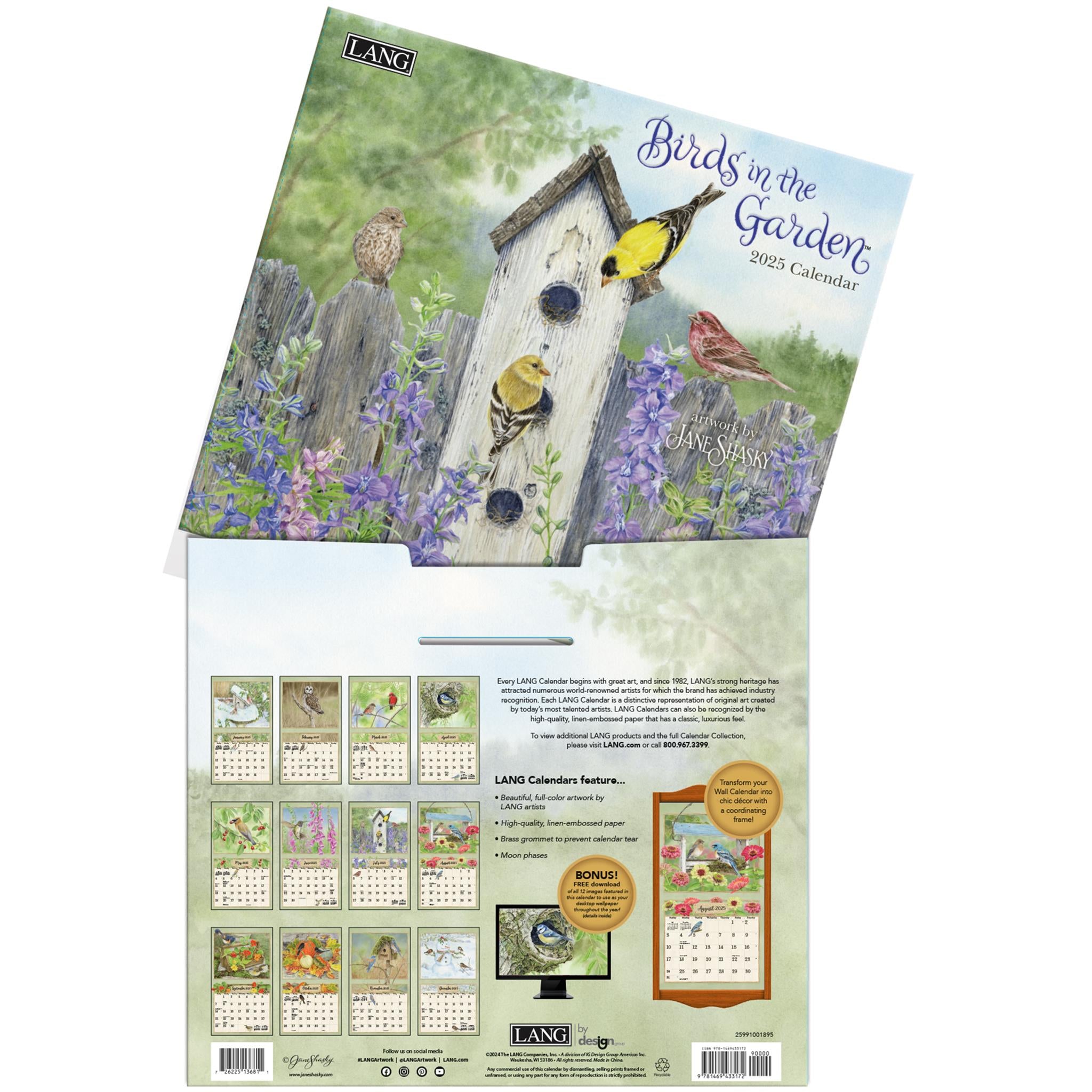 Birds In The Garden Wall 2025 Calendar - Online Exclusive