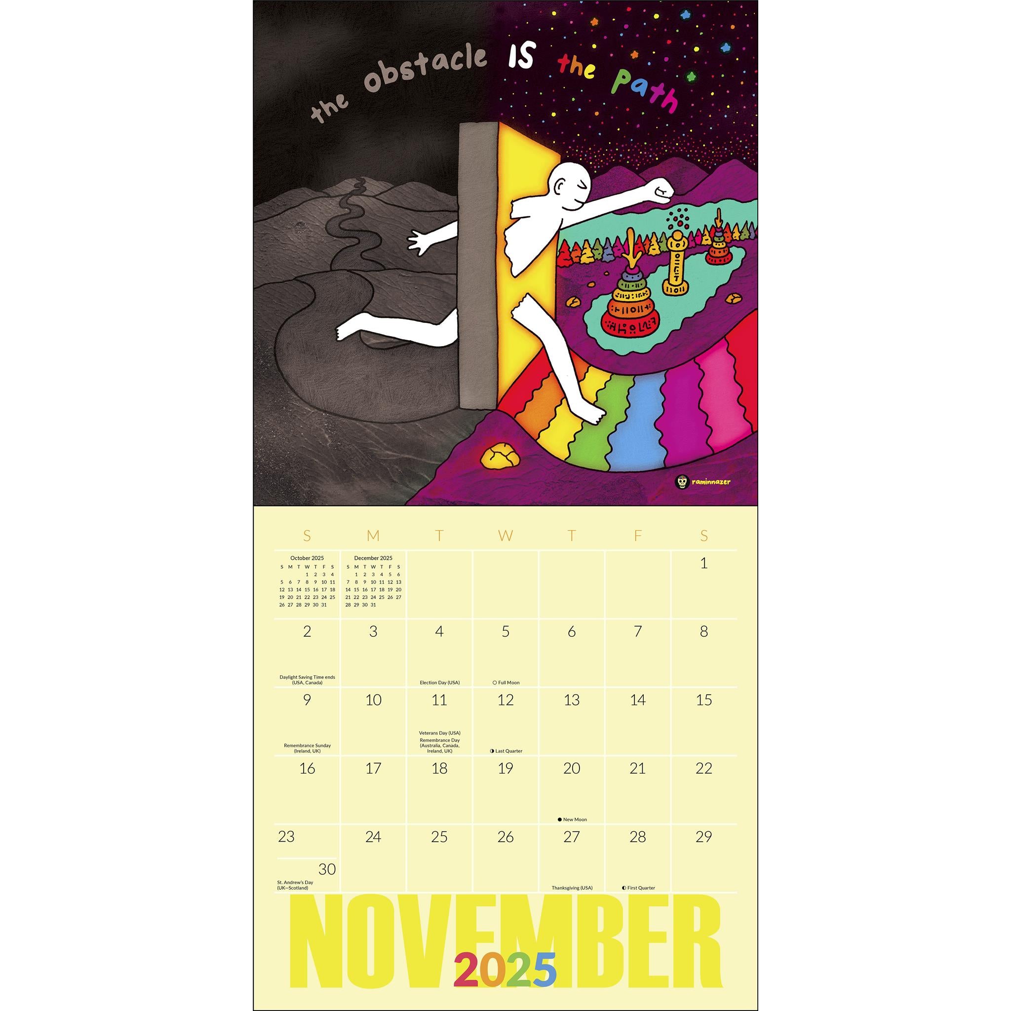 Rainbow Brainskull Wall 2025 Calendar - Online Exclusive