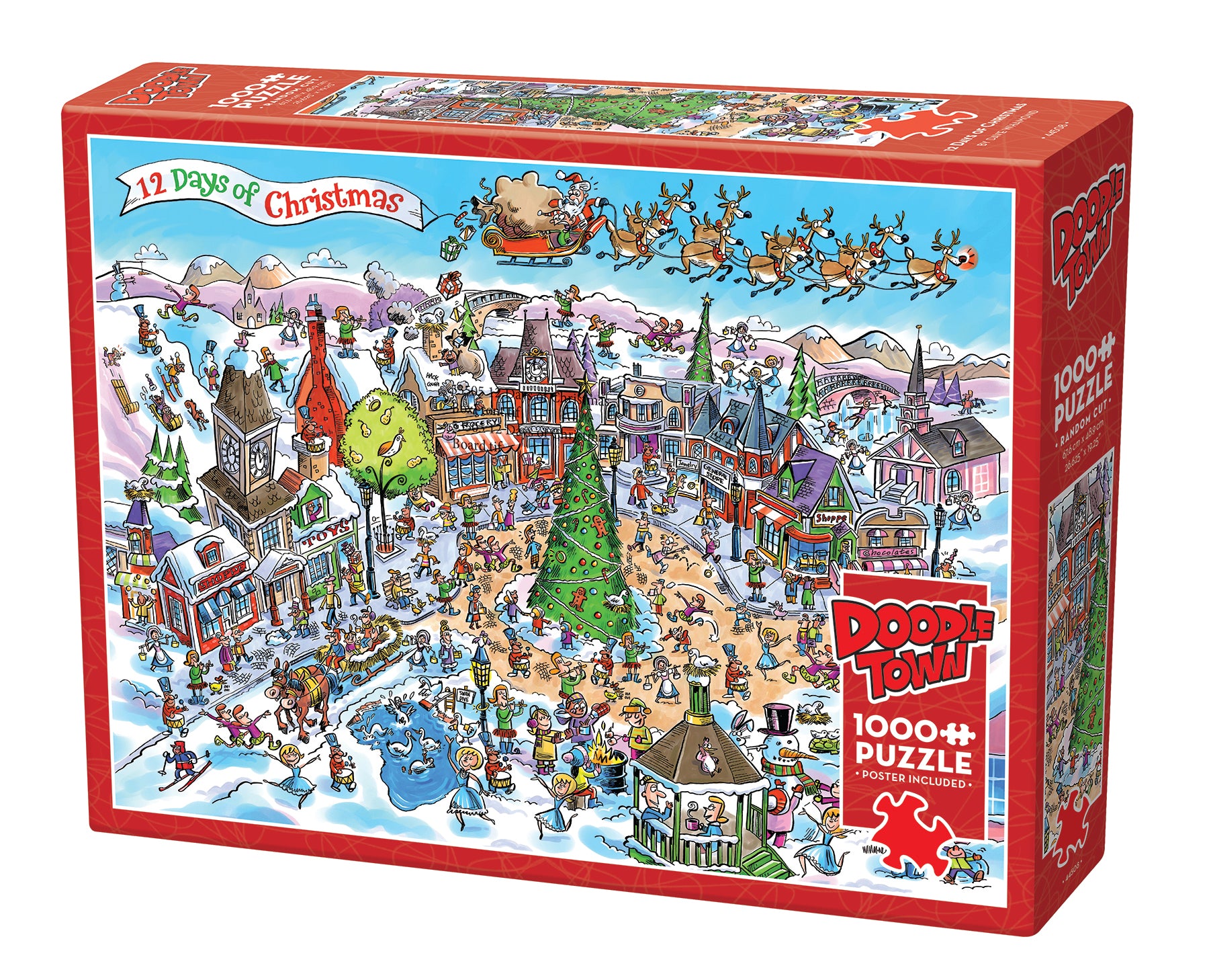 DoodleTown 12 Days of Christmas 1000 Piece Puzzle