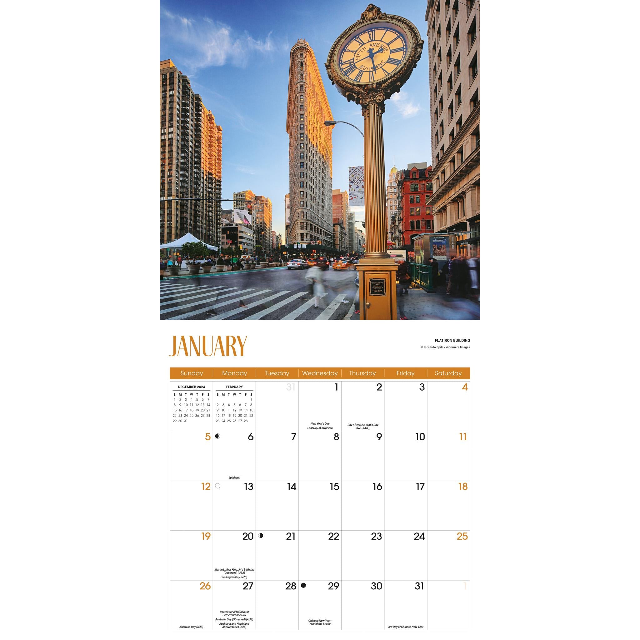 New York Wall 2025 Calendar