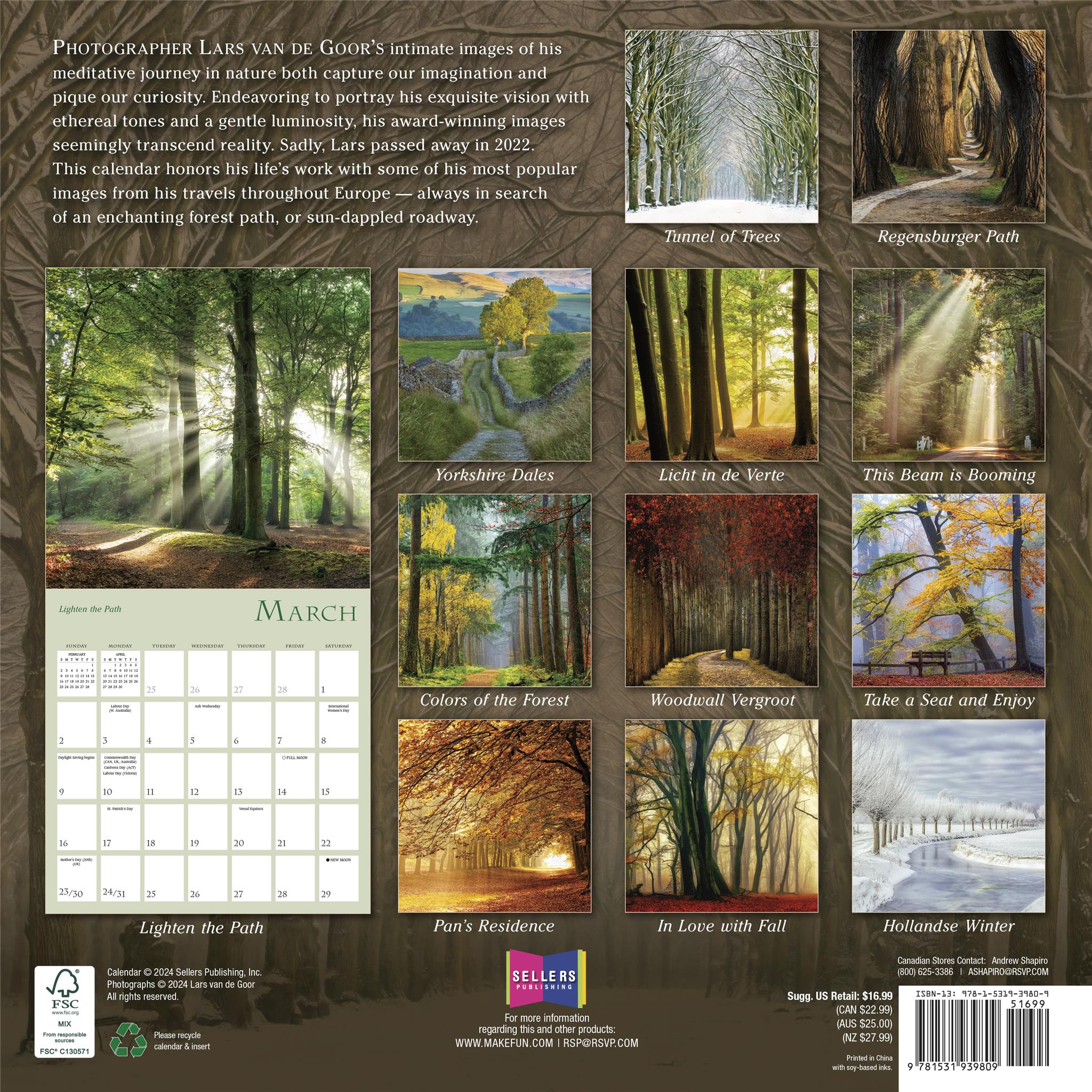 Enchanted Pathways Wall 2025 Calendar