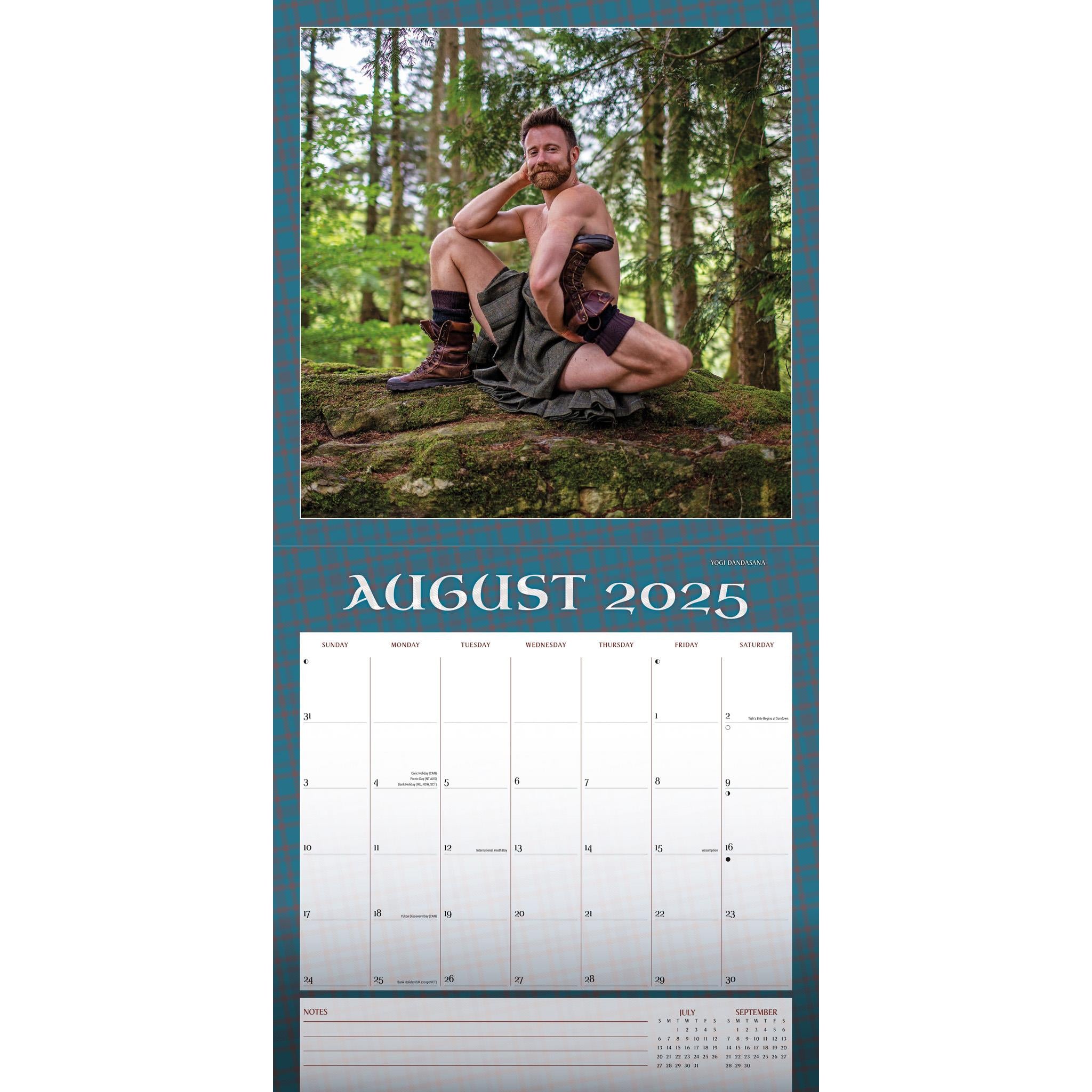 Kilted Yoga Wall 2025 Calendar