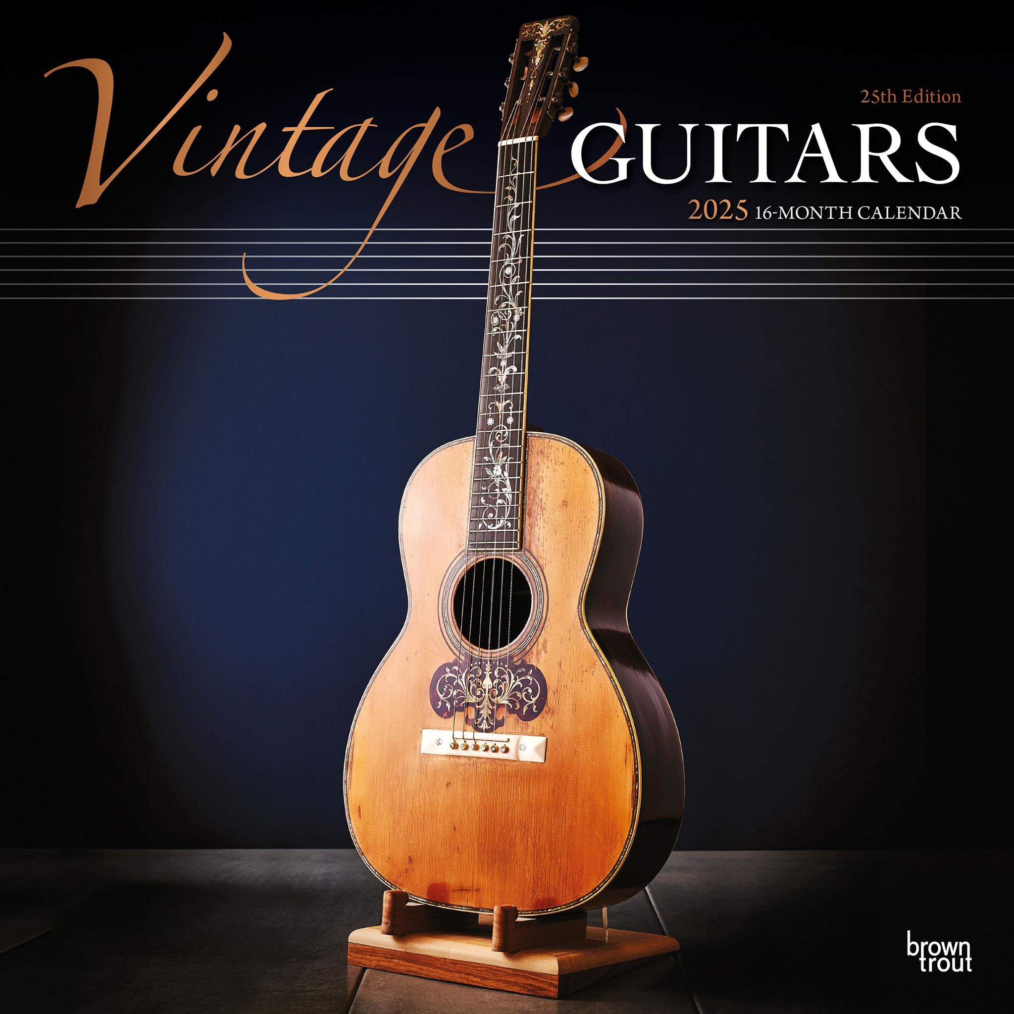 Vintage Guitars Wall 2025 Calendar