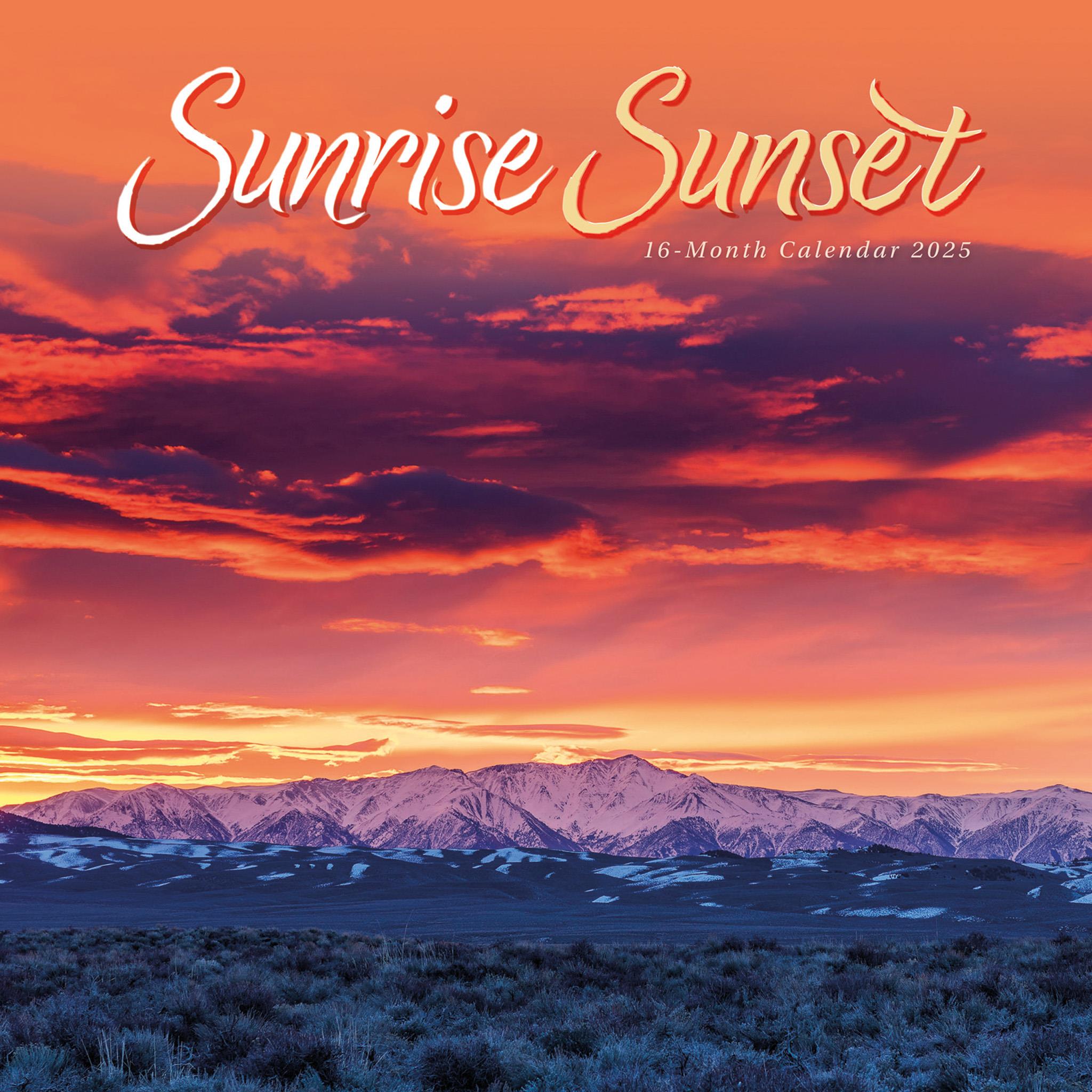 Sunrise Sunset Wall 2025 Calendar