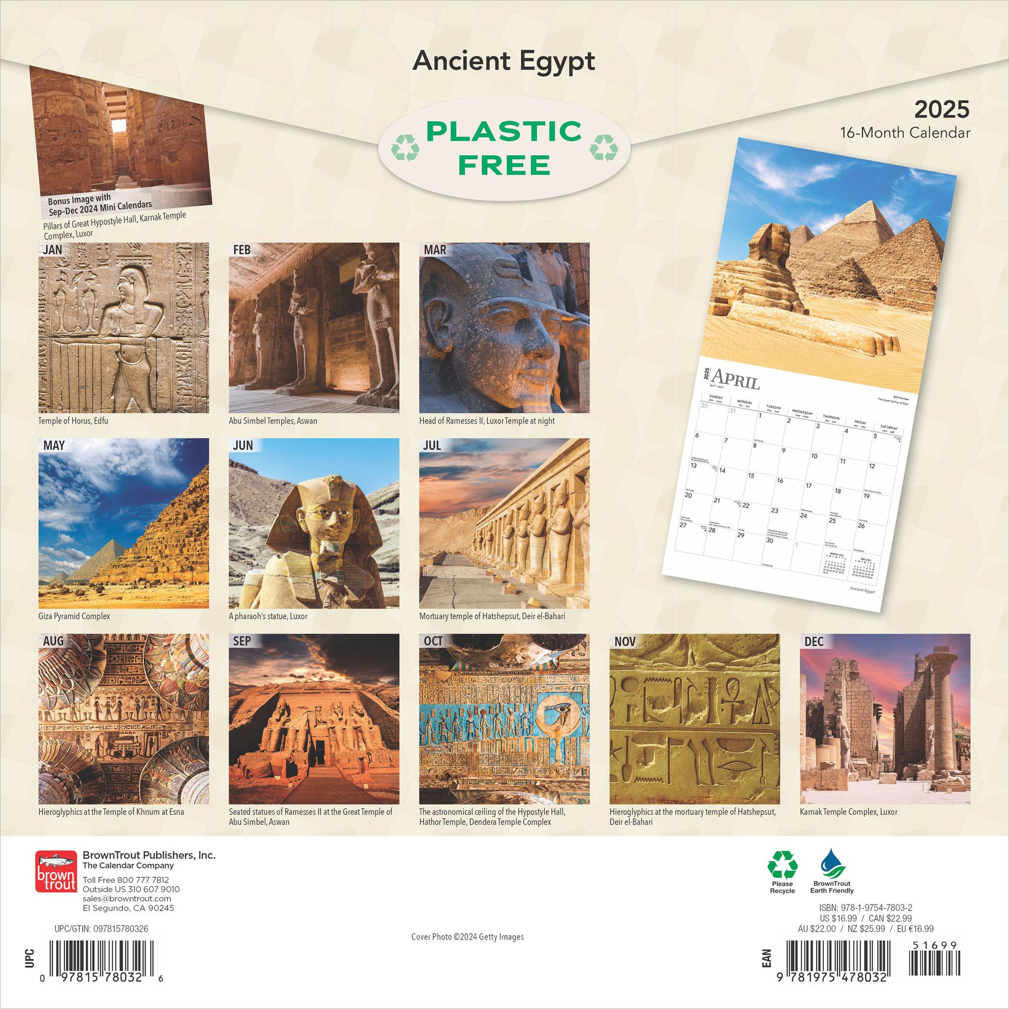 Ancient Egypt Wall 2025 Calendar - Online Exclusive