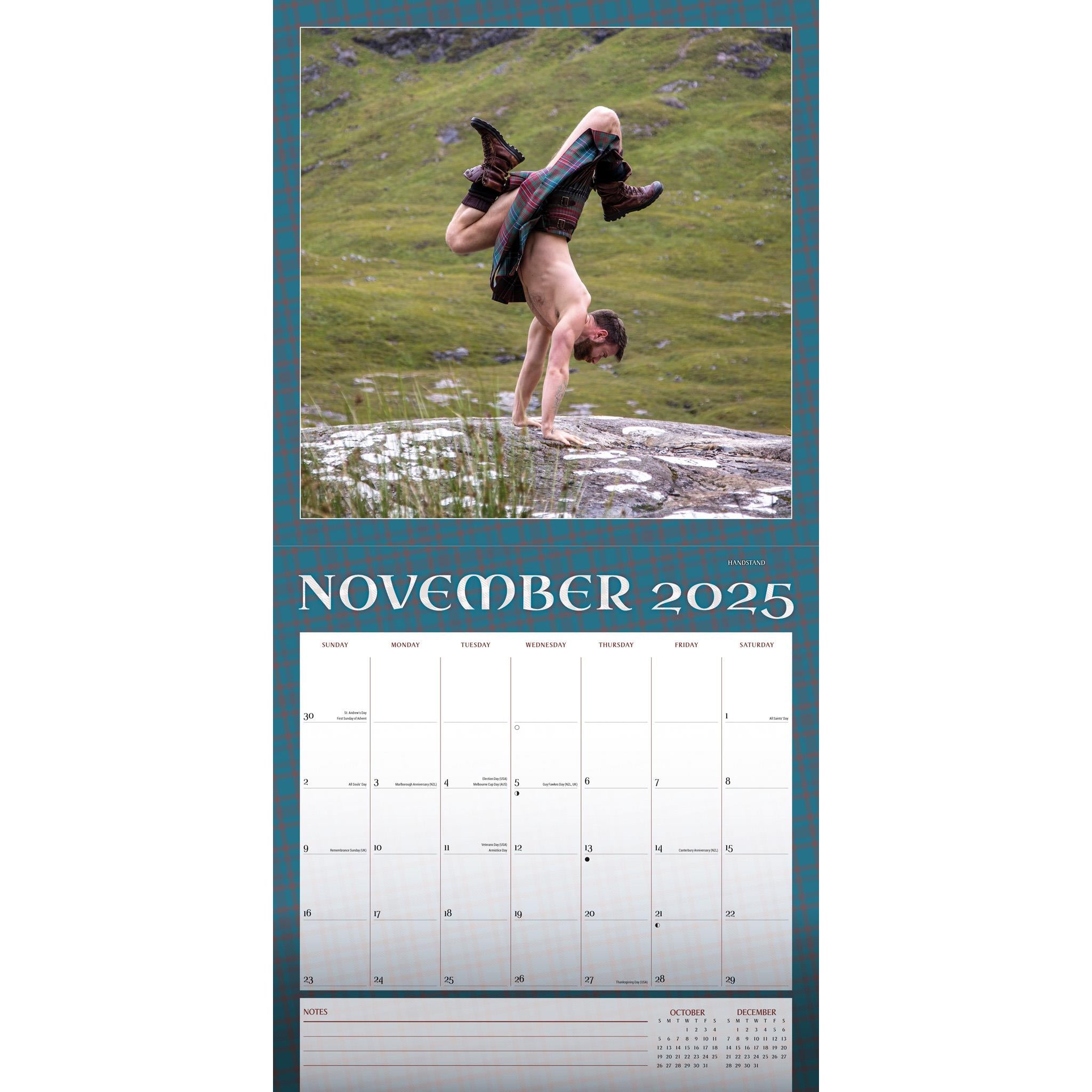 Kilted Yoga Wall 2025 Calendar