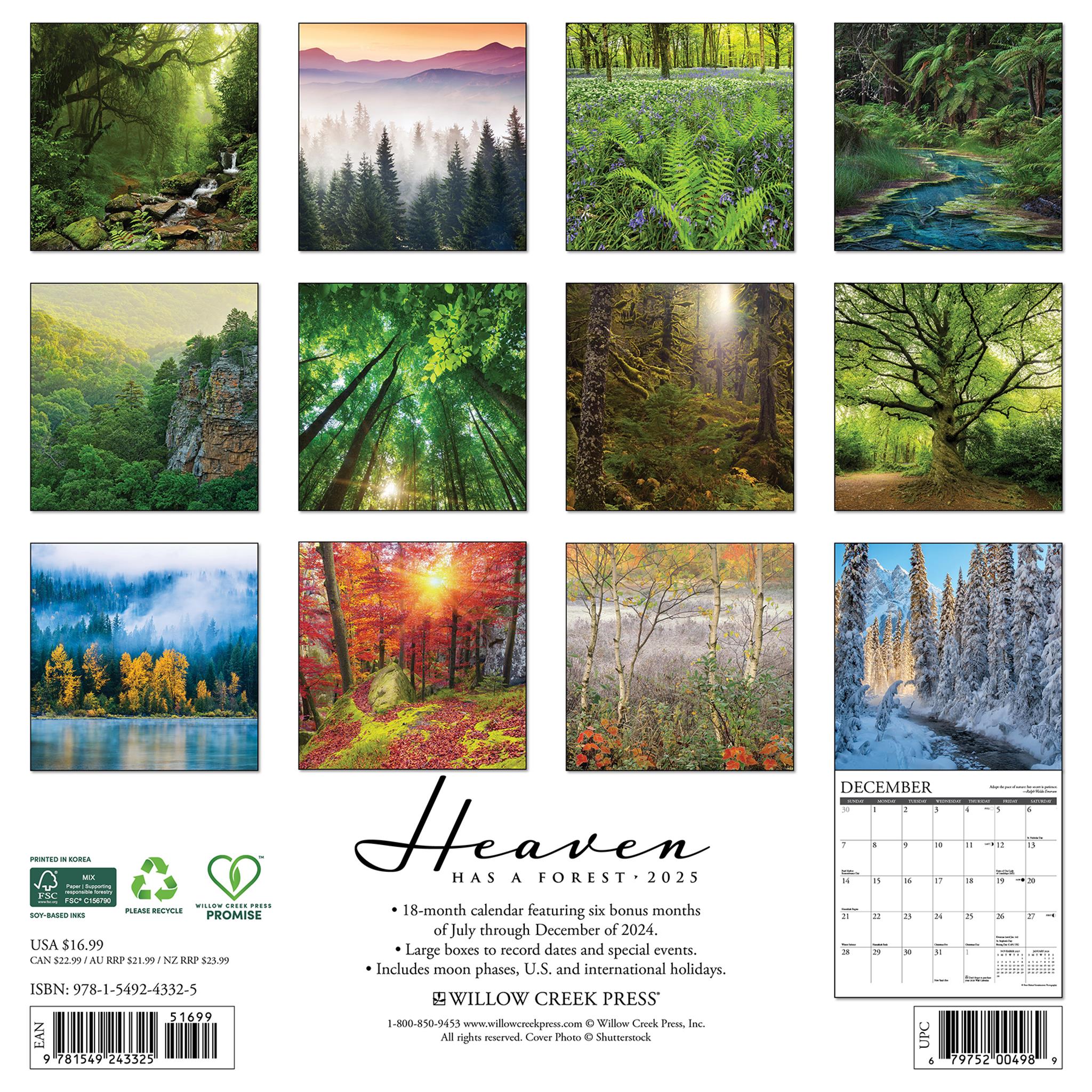 Heaven Has A Forest Wall 2025 Calendar - Online Exclusive