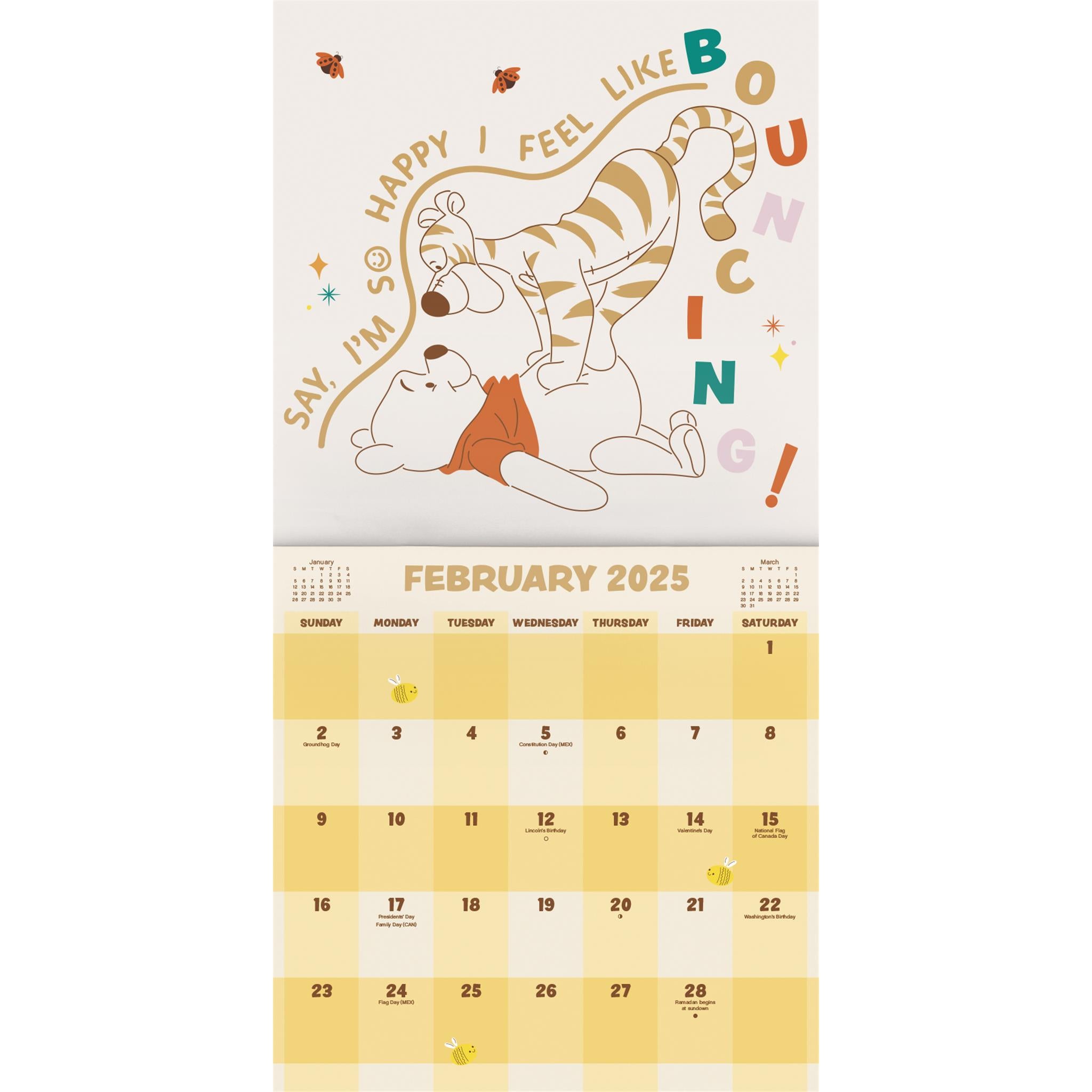 Winnie The Pooh Exclusive with Print Wall 2025 Calendar