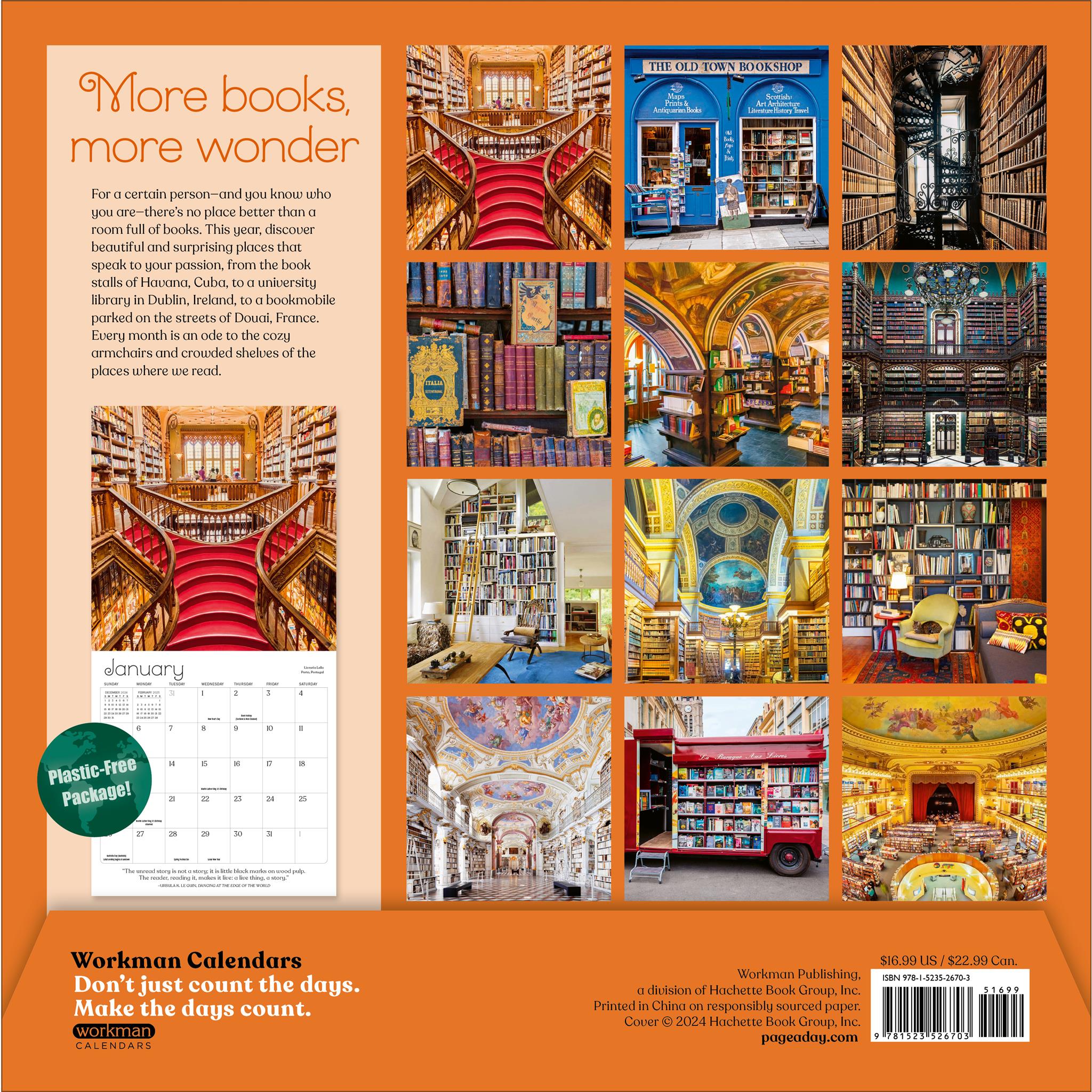 A Calendar For Book Lovers Wall 2025 Calendar - Online Exclusive