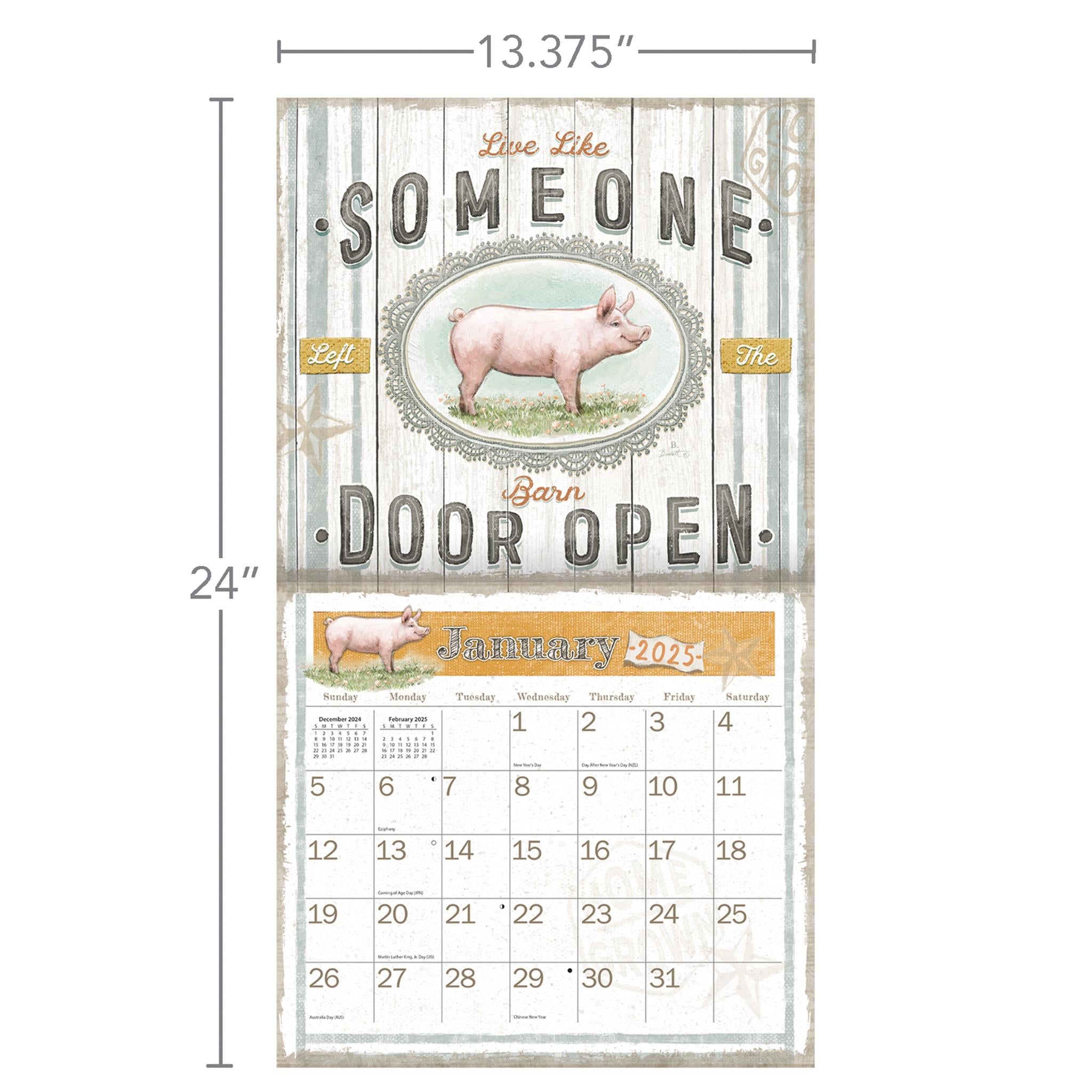 Farmhouse Wall 2025 Calendar - Online Exclusive