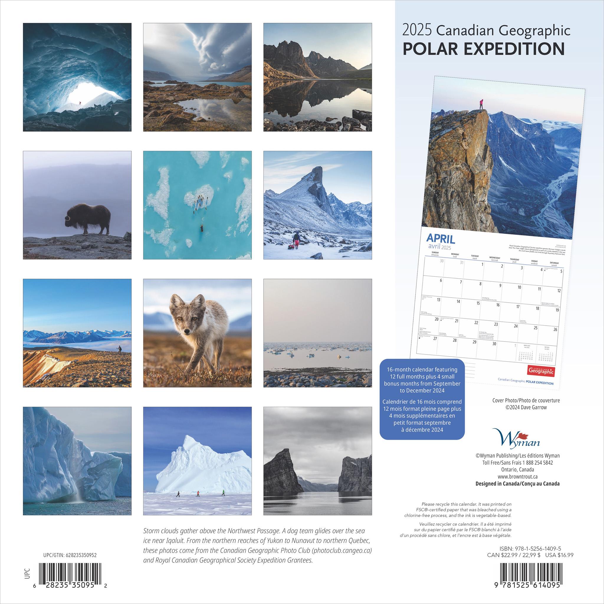 Polar Expedition Canadian Geographic Wall 2025 Calendar - Online Exclusive