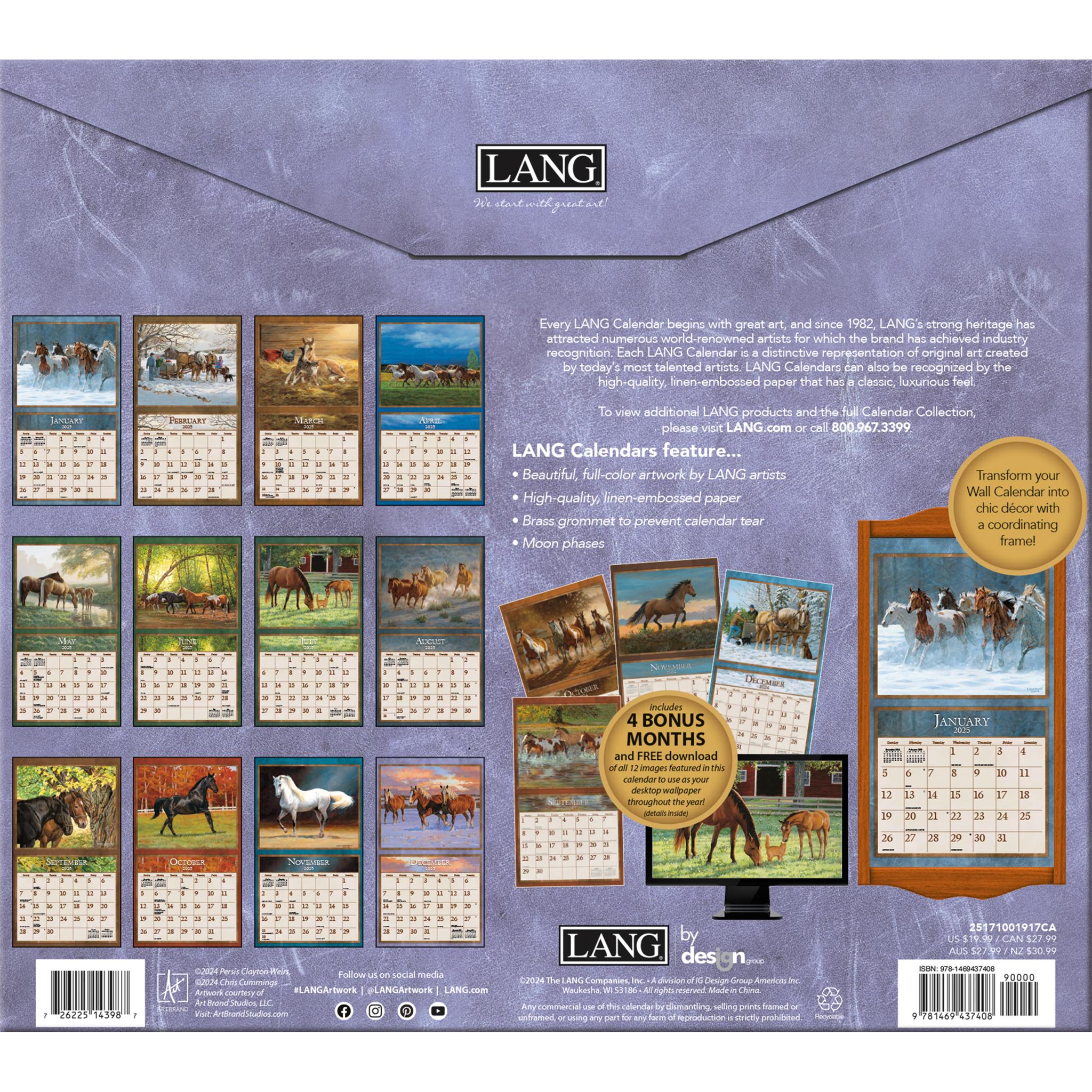 Horses In The Mist Special Edition with Print Wall 2025 Calendar