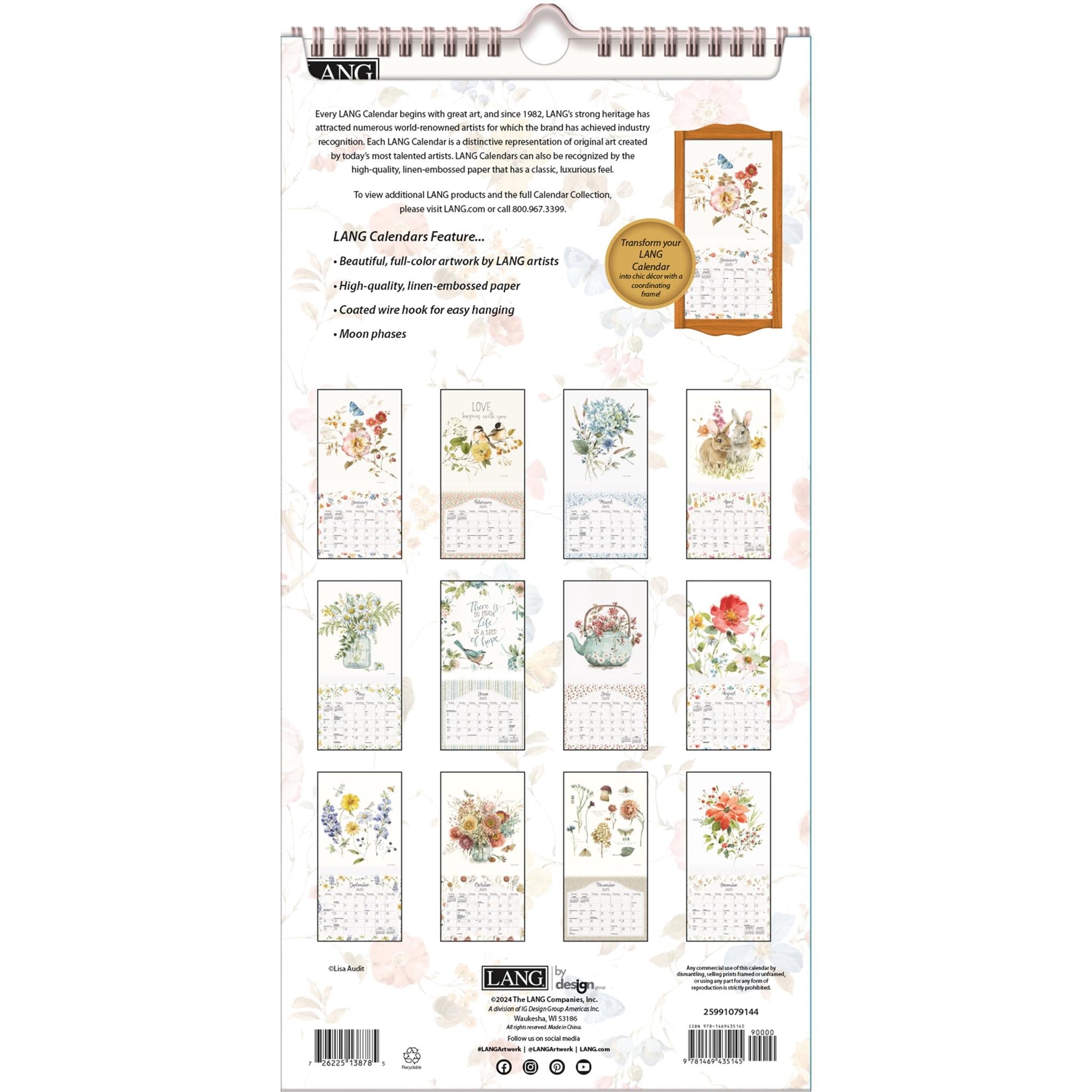 Watercolor Seasons Slim 2025 Calendar product image | Calendar Club Canada