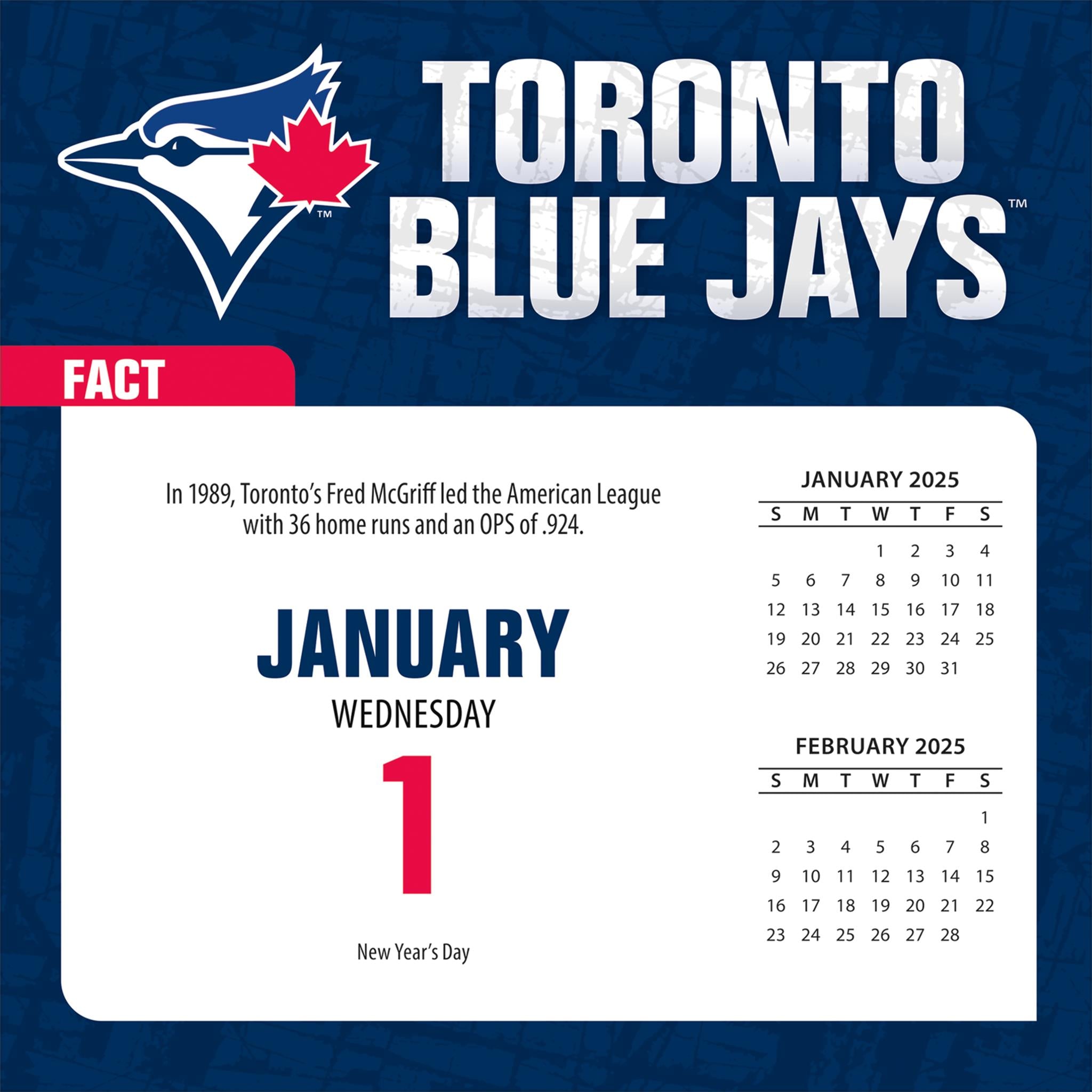 MLB Toronto Blue Jays Box 2025 Calendar