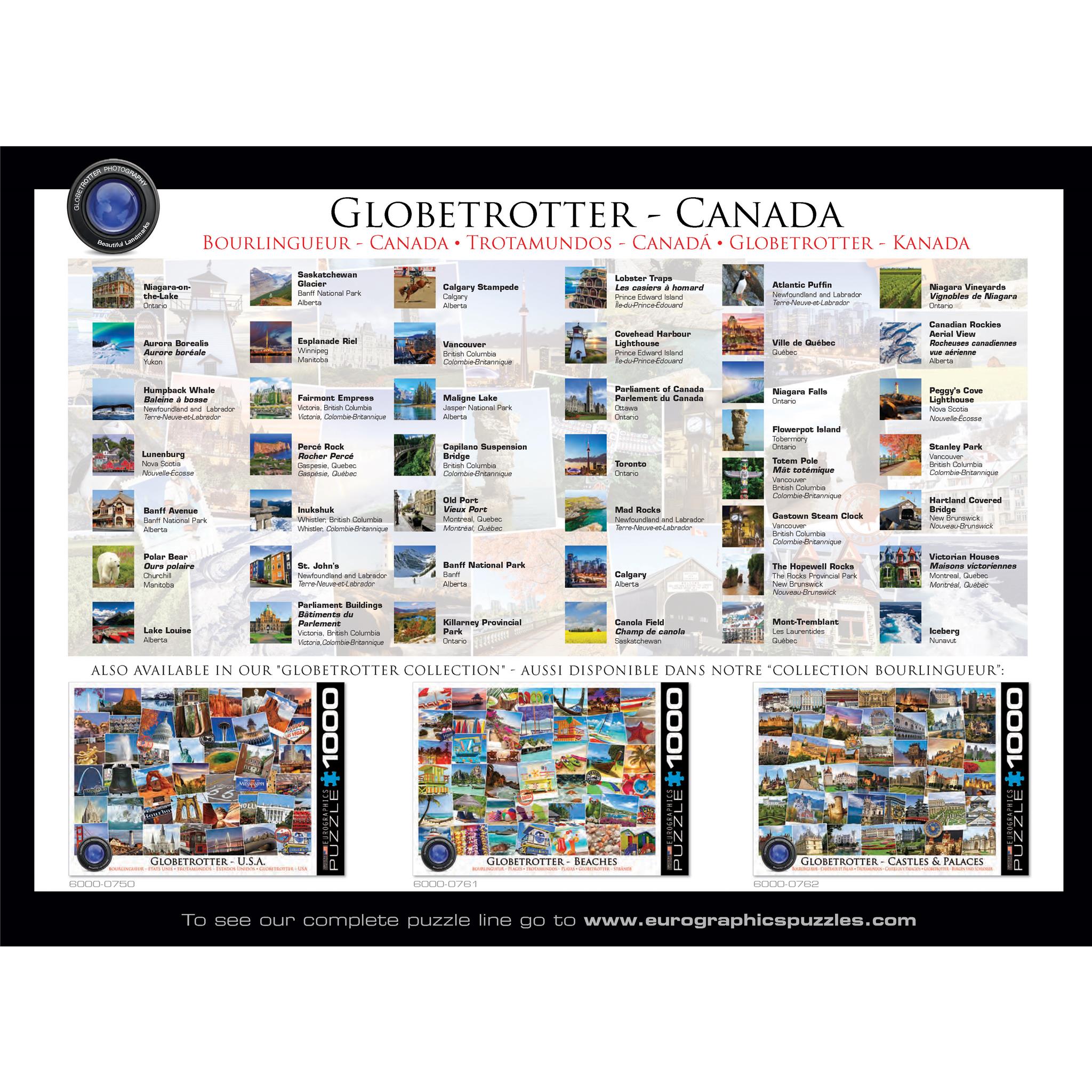 Globetrotter Canada Travel 1000 Piece Puzzle - FINAL SALE