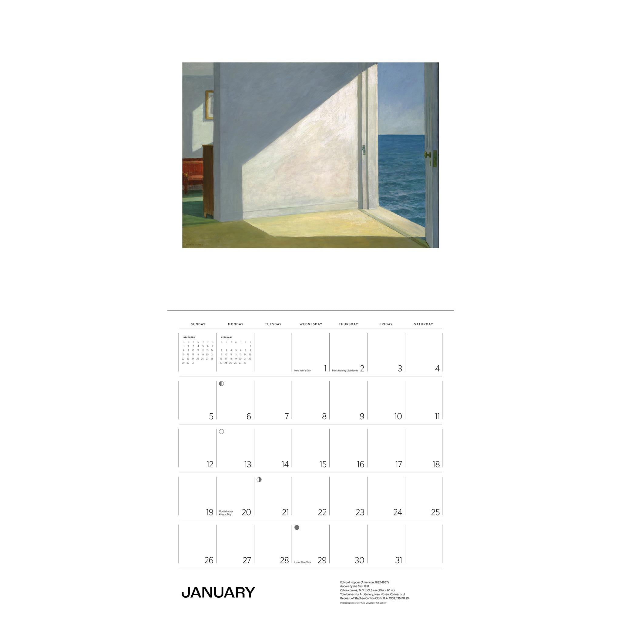 Edward Hopper Wall 2025 Calendar