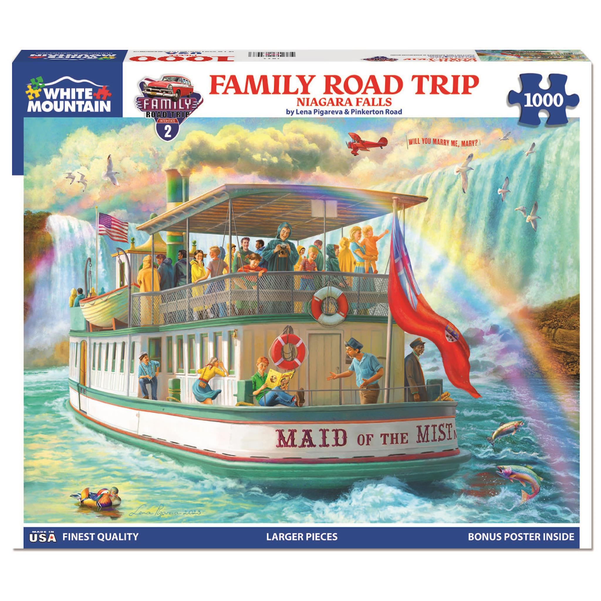 Family Road Trip Niagara Falls 1000 Piece Puzzle White Mountain