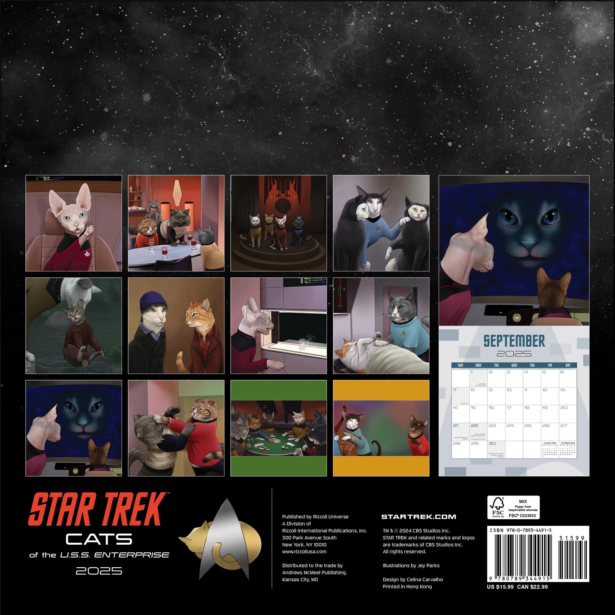 Star Trek Cats Wall 2025 Calendar - Online Exclusive