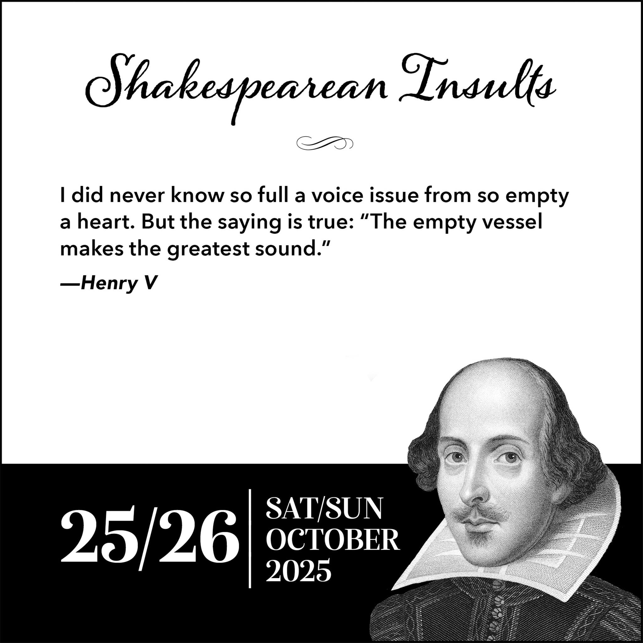 Shakespearean Insults Box 2025 Calendar