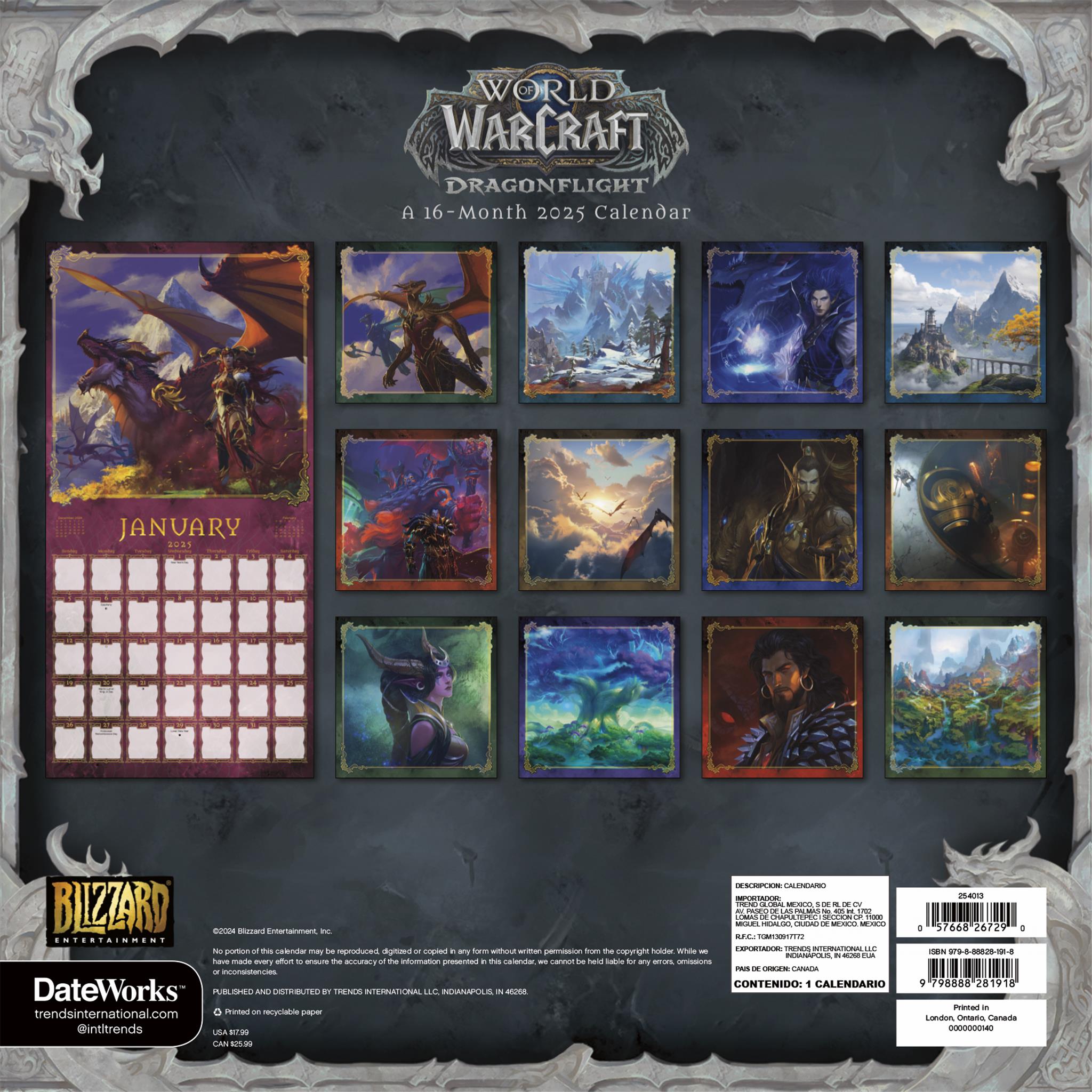 World Of Warcraft Wall 2025 Calendar