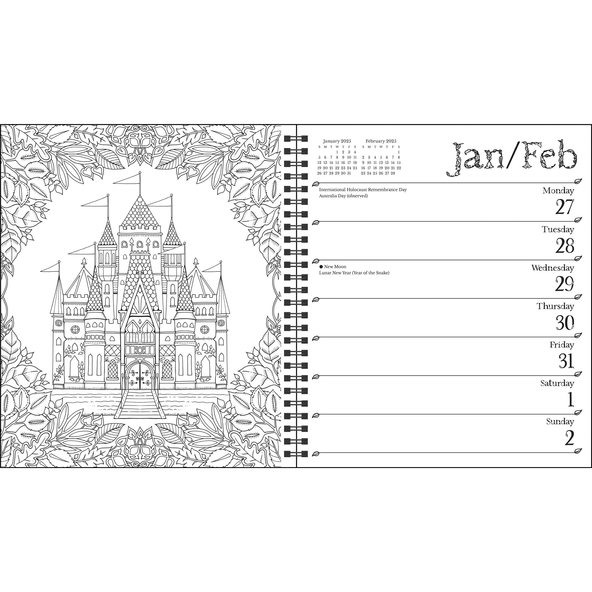 Johanna Basford Coloring Engagement 2025 Calendar