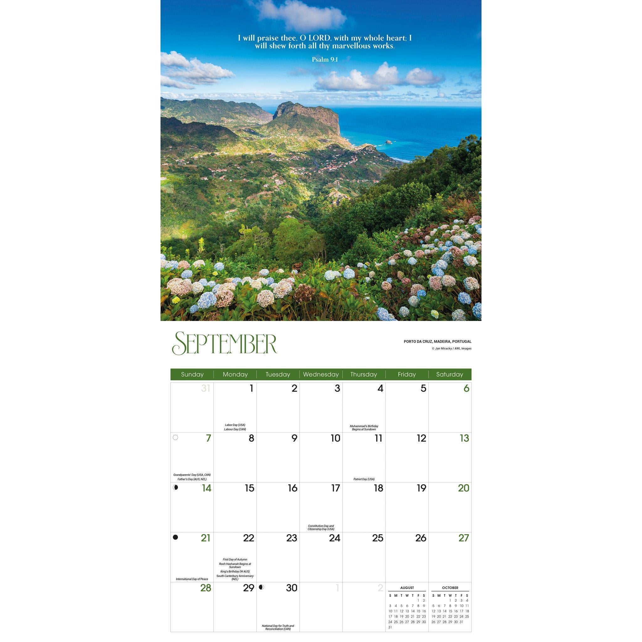 Psalms Wall 2025 Calendar