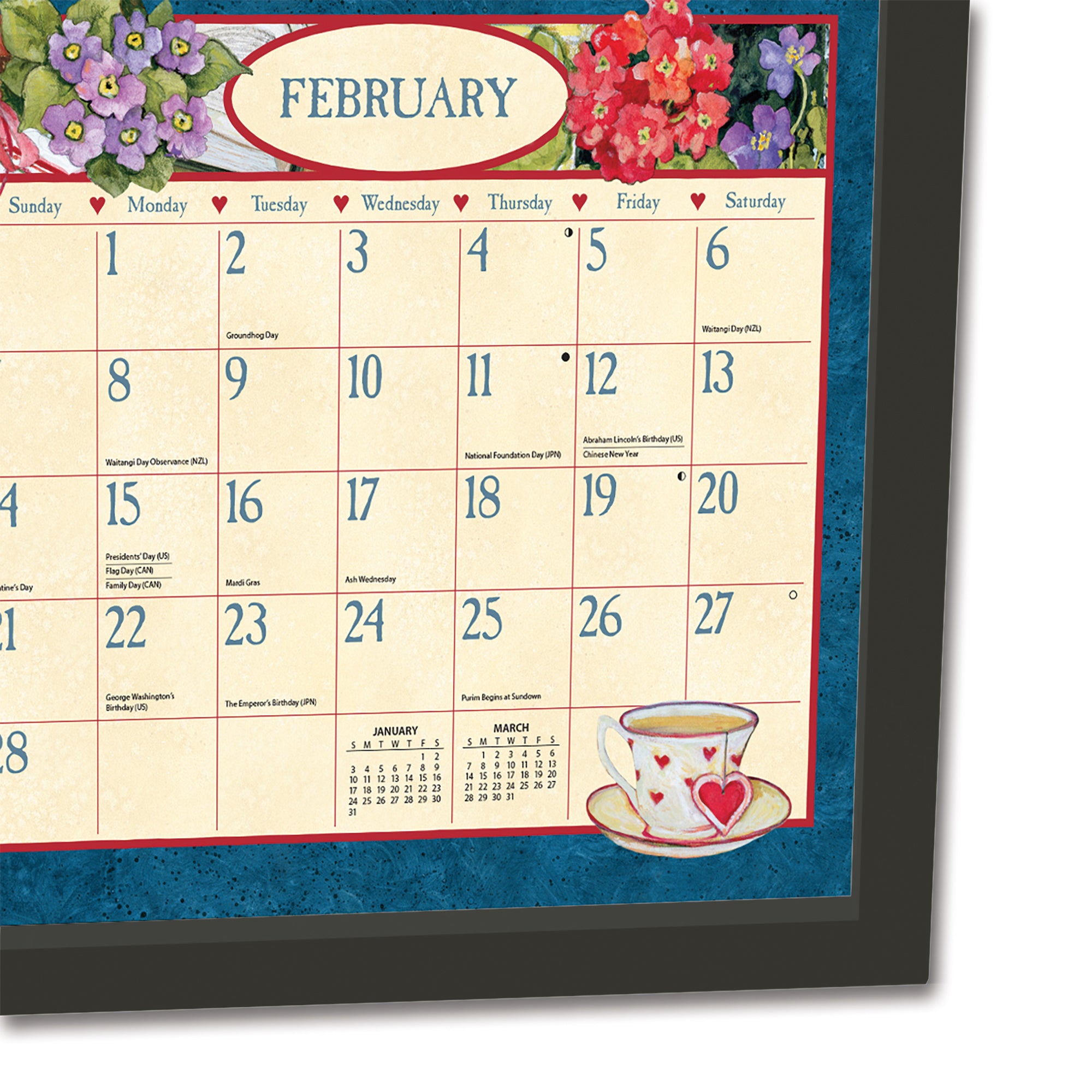 Black Contemporary Wooden Calendar Frame