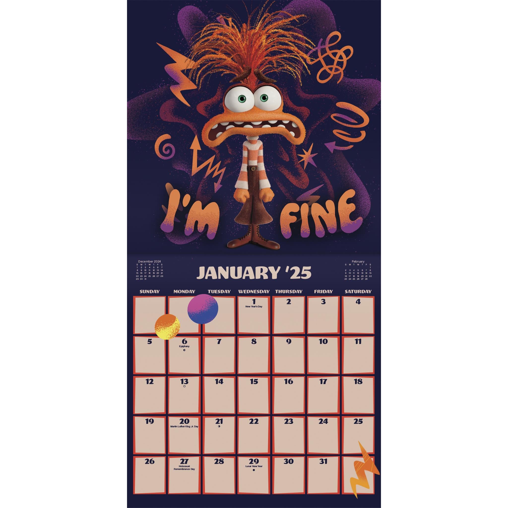 Inside Out 2 Wall 2025 Calendar - Online Exclusive